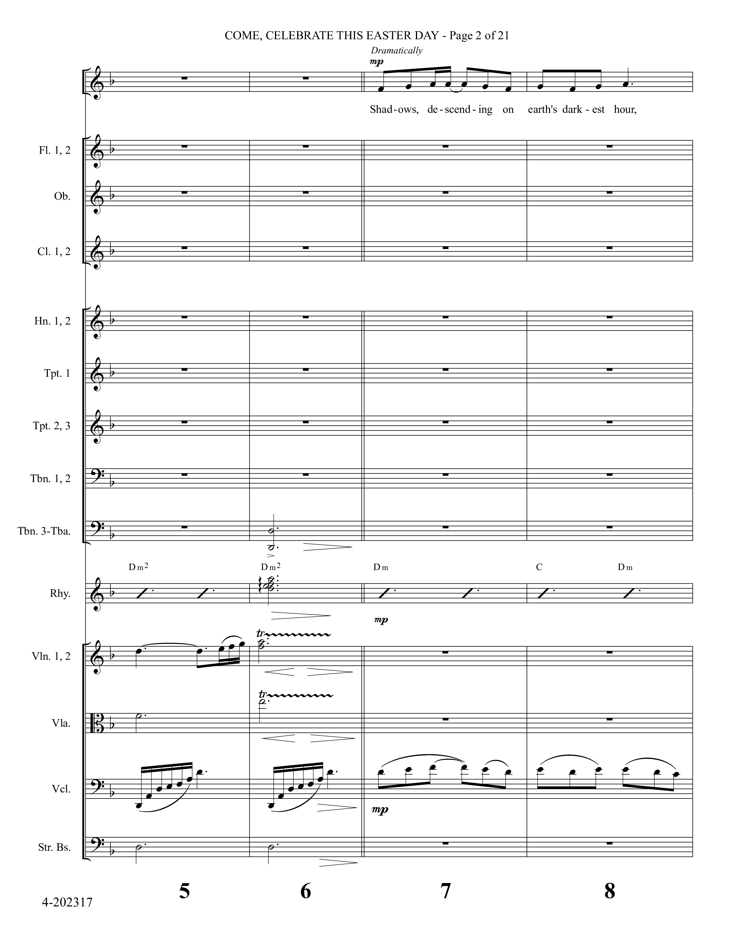 Come Celebrate This Easter Day (Choral Anthem SATB) Conductor's Score (Foster Music Group / Arr. Marty Parks)