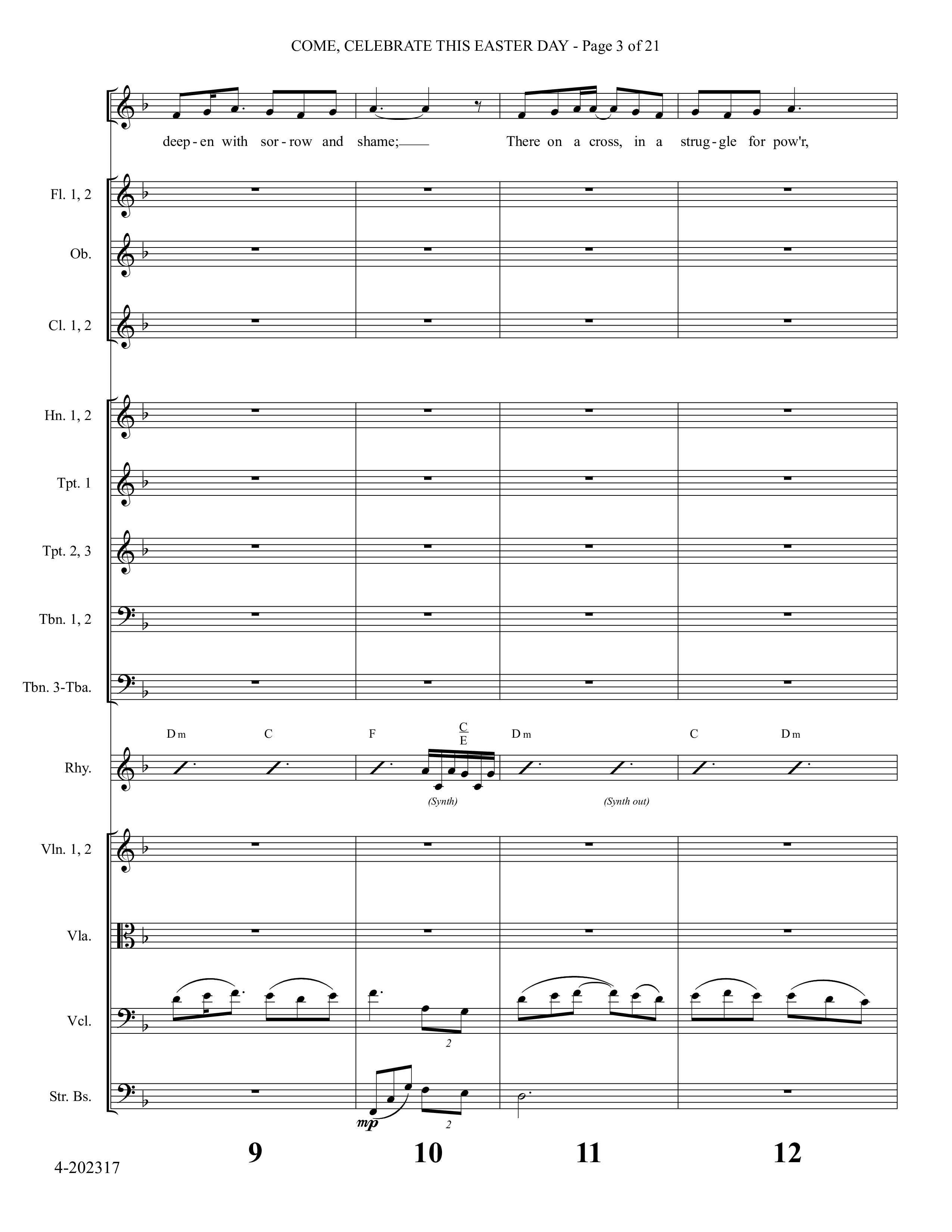 Come Celebrate This Easter Day (Choral Anthem SATB) Conductor's Score (Foster Music Group / Arr. Marty Parks)