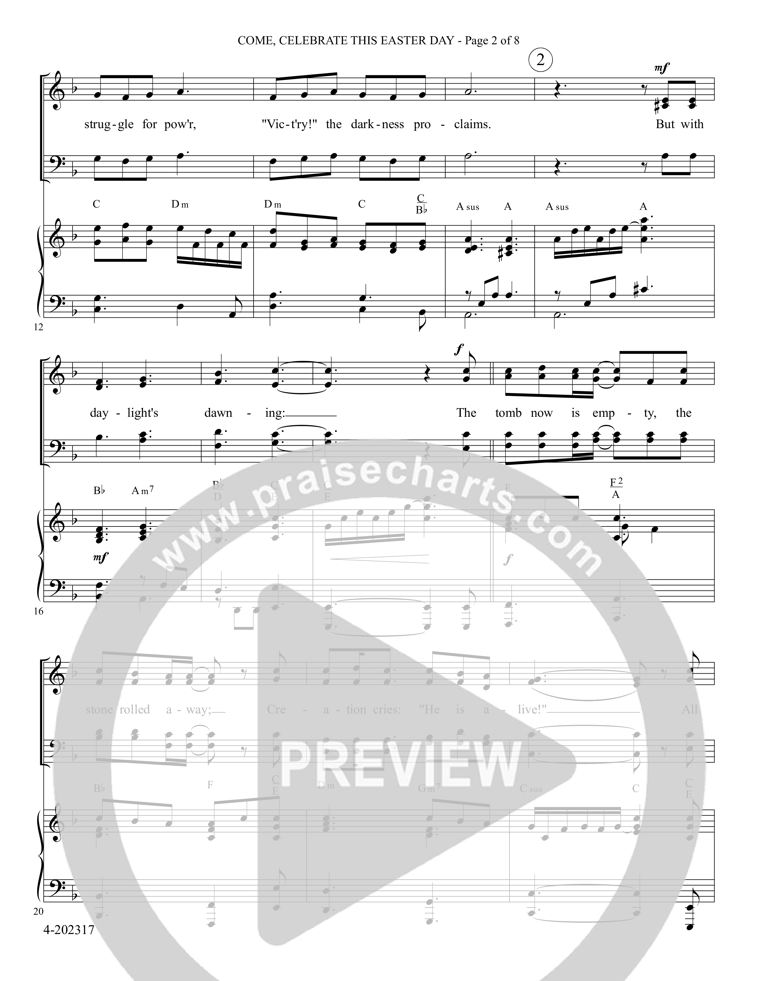 Come Celebrate This Easter Day (Choral Anthem SATB) Piano/Choir (SATB) (Foster Music Group / Arr. Marty Parks)