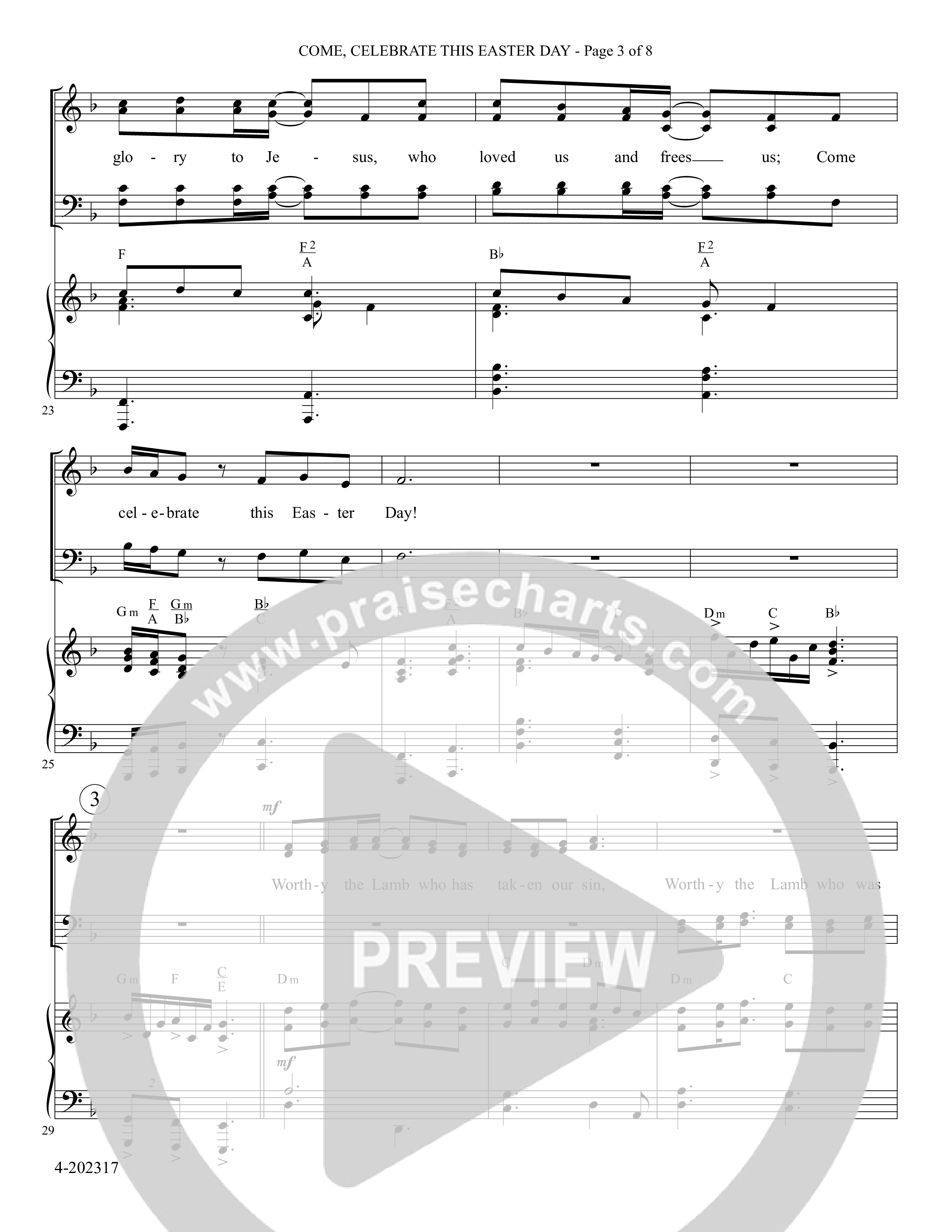 Come Celebrate This Easter Day (Choral Anthem SATB) Piano/Choir (SATB) (Foster Music Group / Arr. Marty Parks)