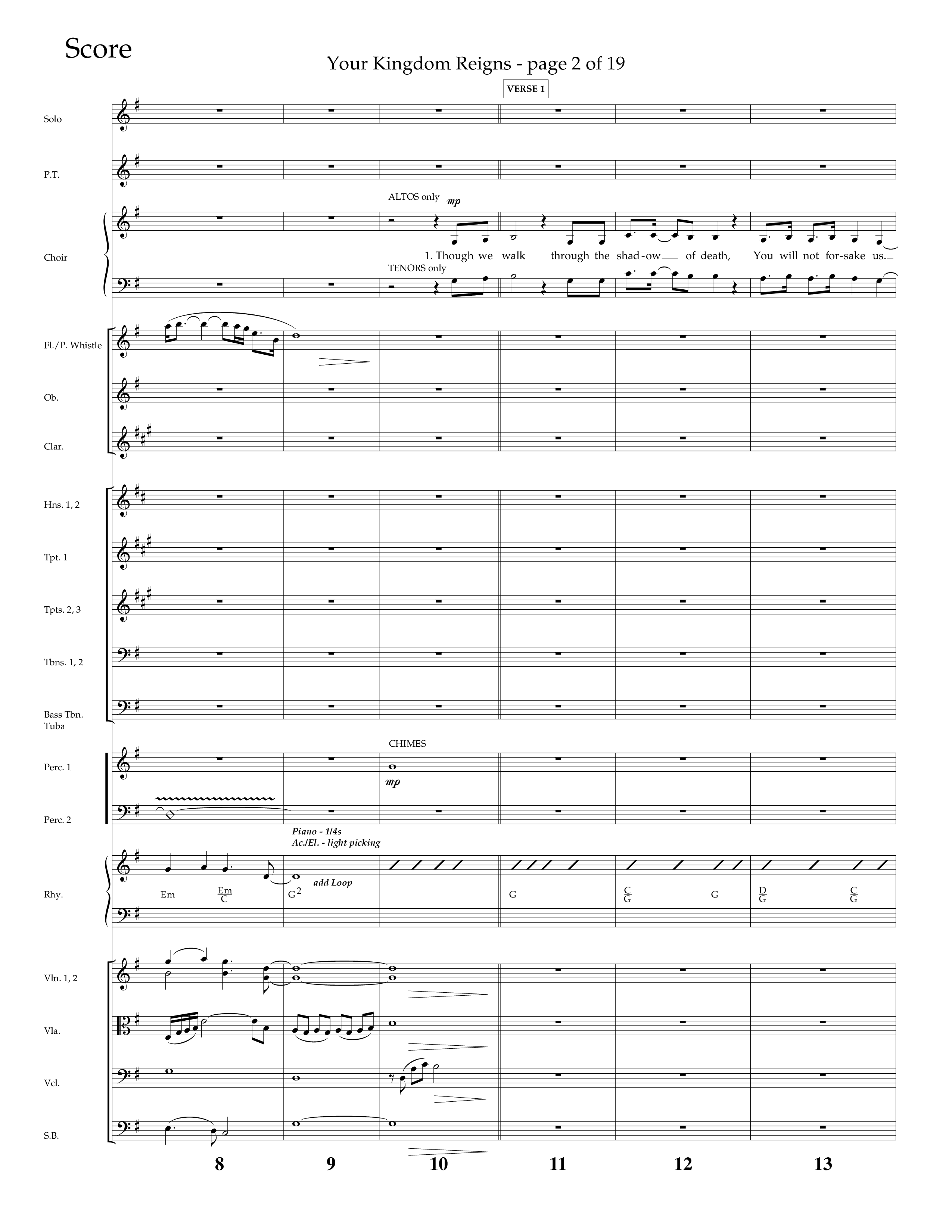 Your Kingdom Reigns (Choral Anthem SATB) Conductor's Score (Lifeway Choral / Arr. Mike Harland / Orch. Danny Zaloudik)