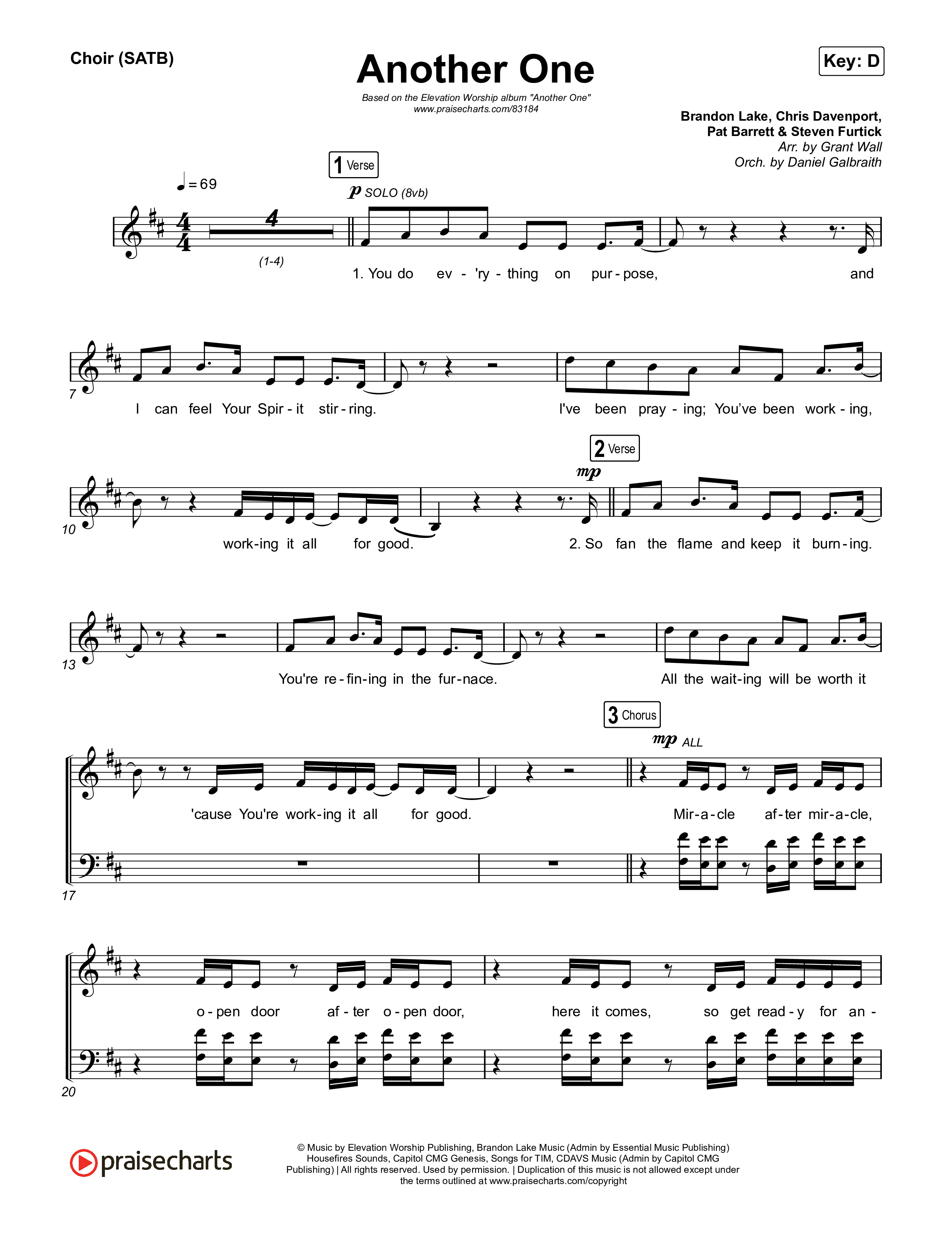 Another One Choir Sheet (SATB) (Elevation Worship)