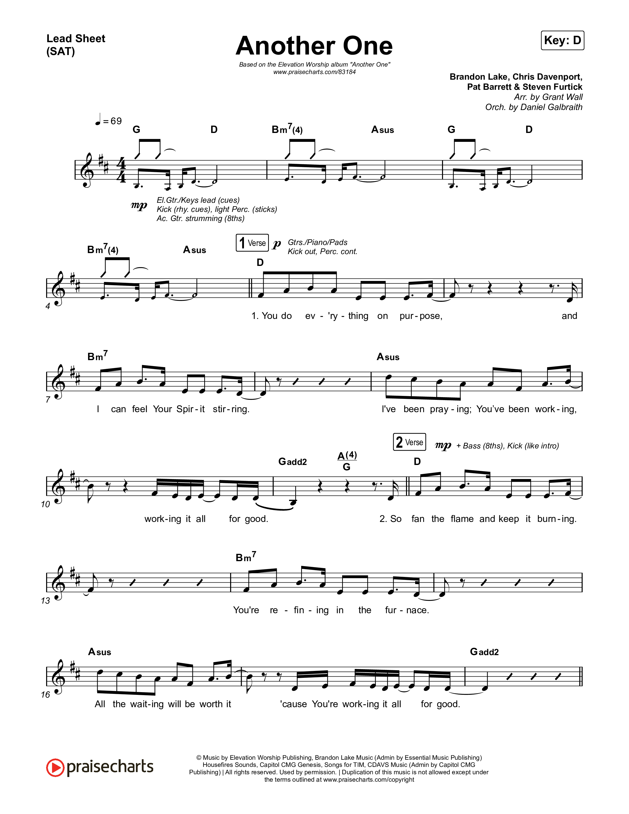 Another One Lead Sheet (SAT) (Elevation Worship)