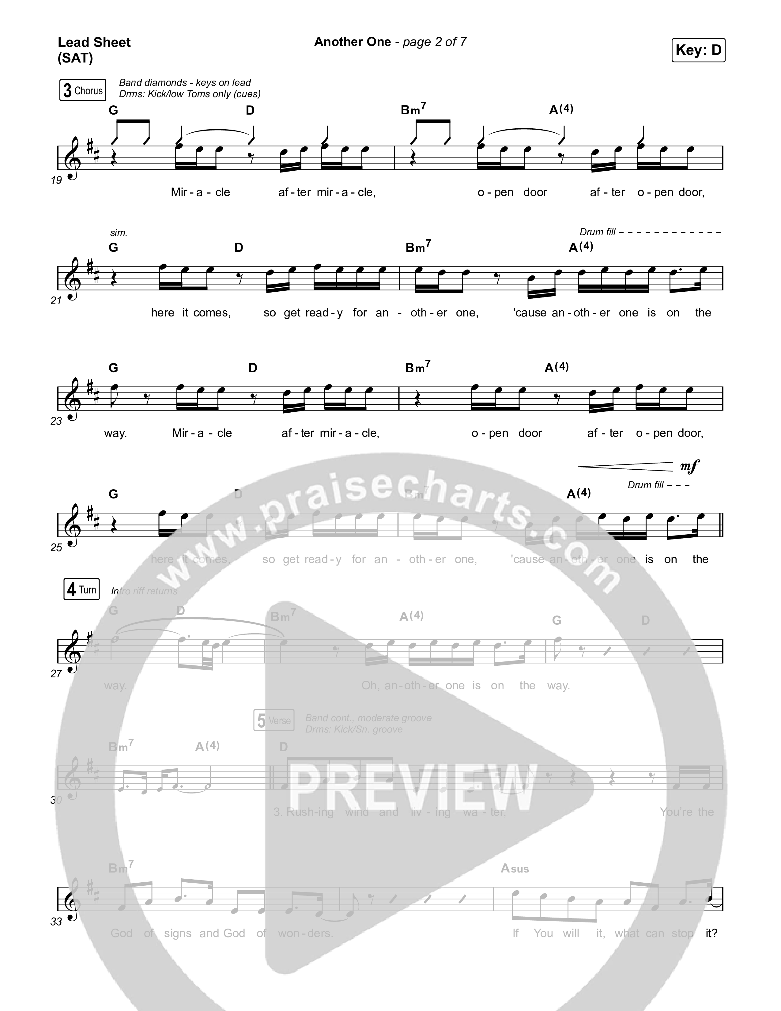 Another One Lead Sheet (SAT) (Elevation Worship)