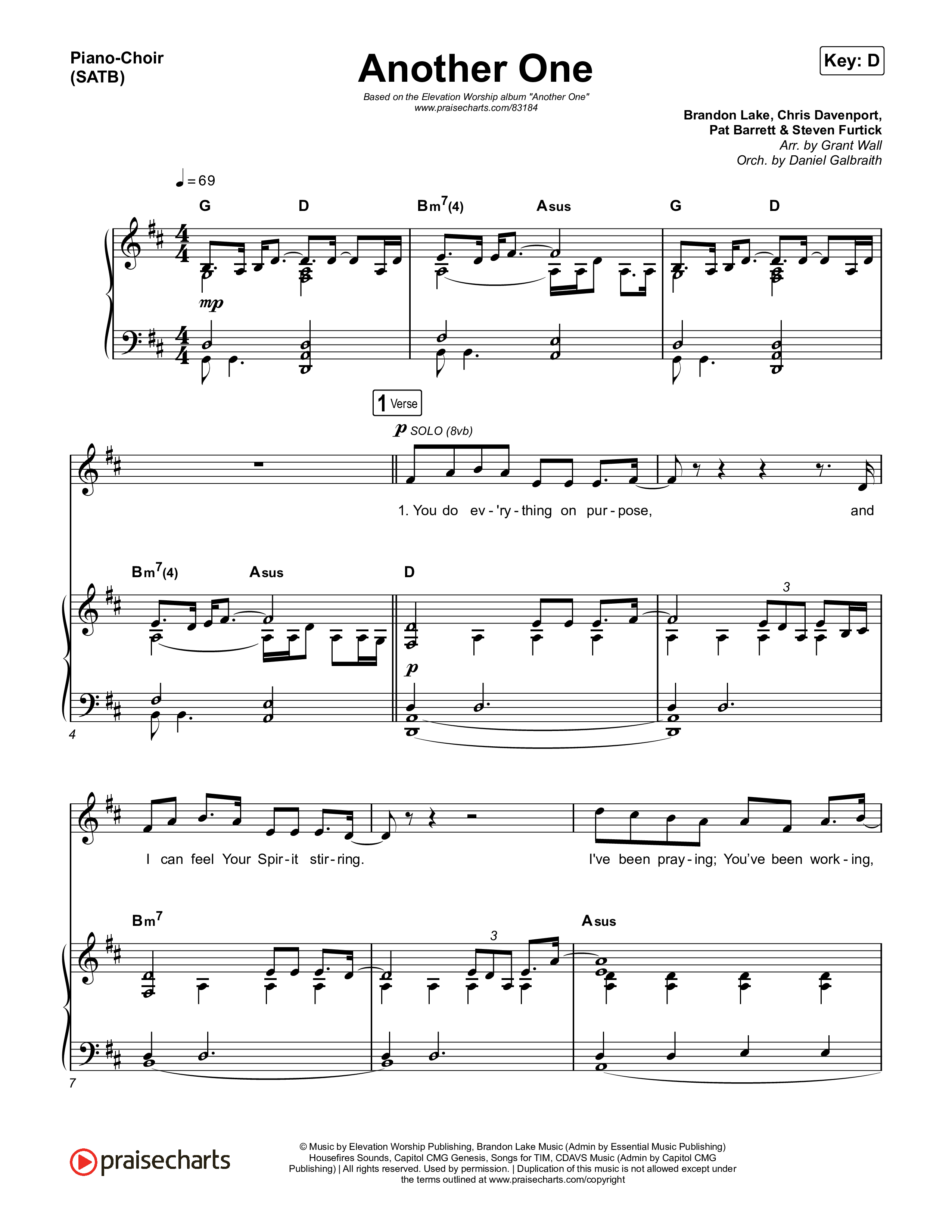 Another One Piano/Vocal (SATB) (Elevation Worship)