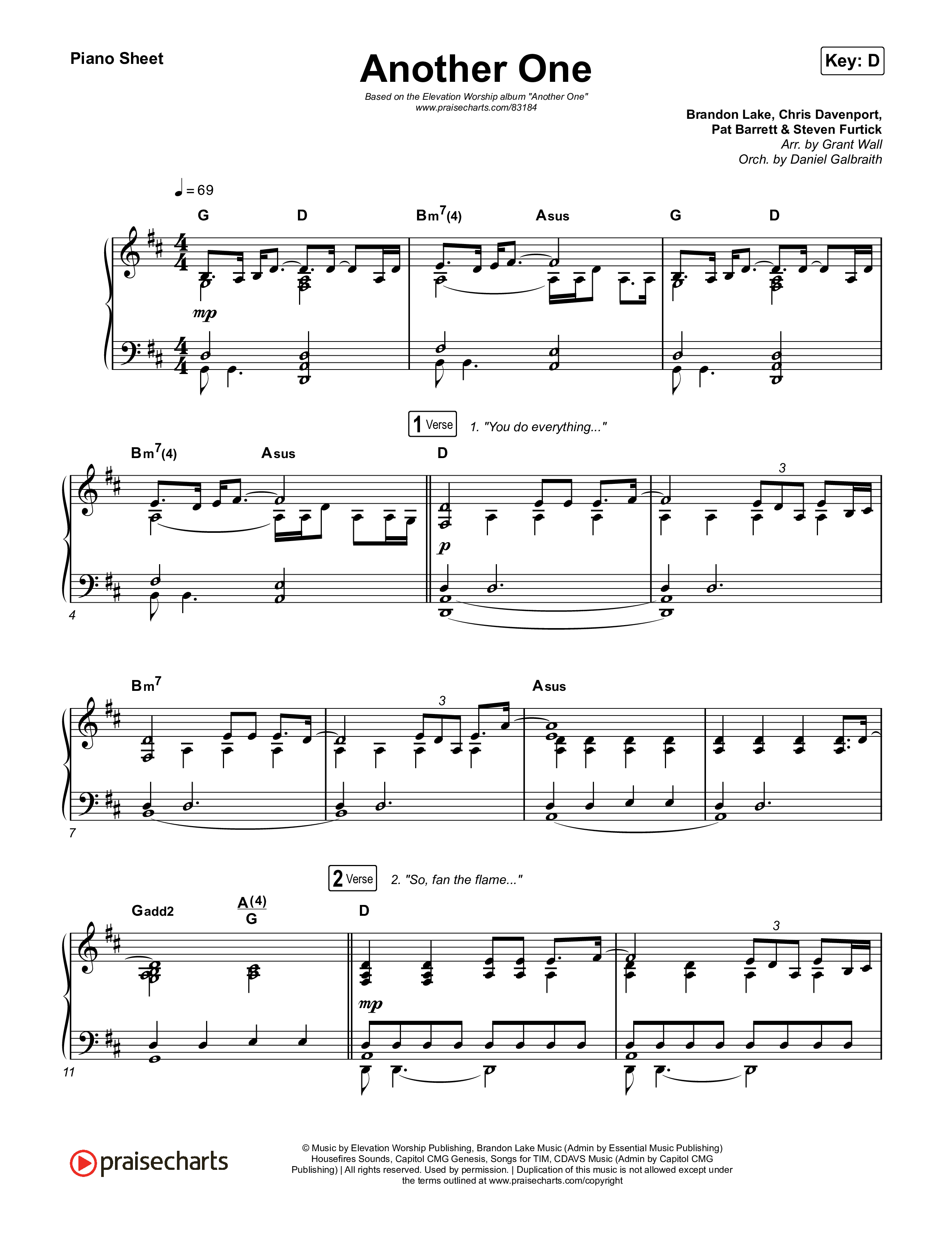 Another One Piano Sheet (Elevation Worship)