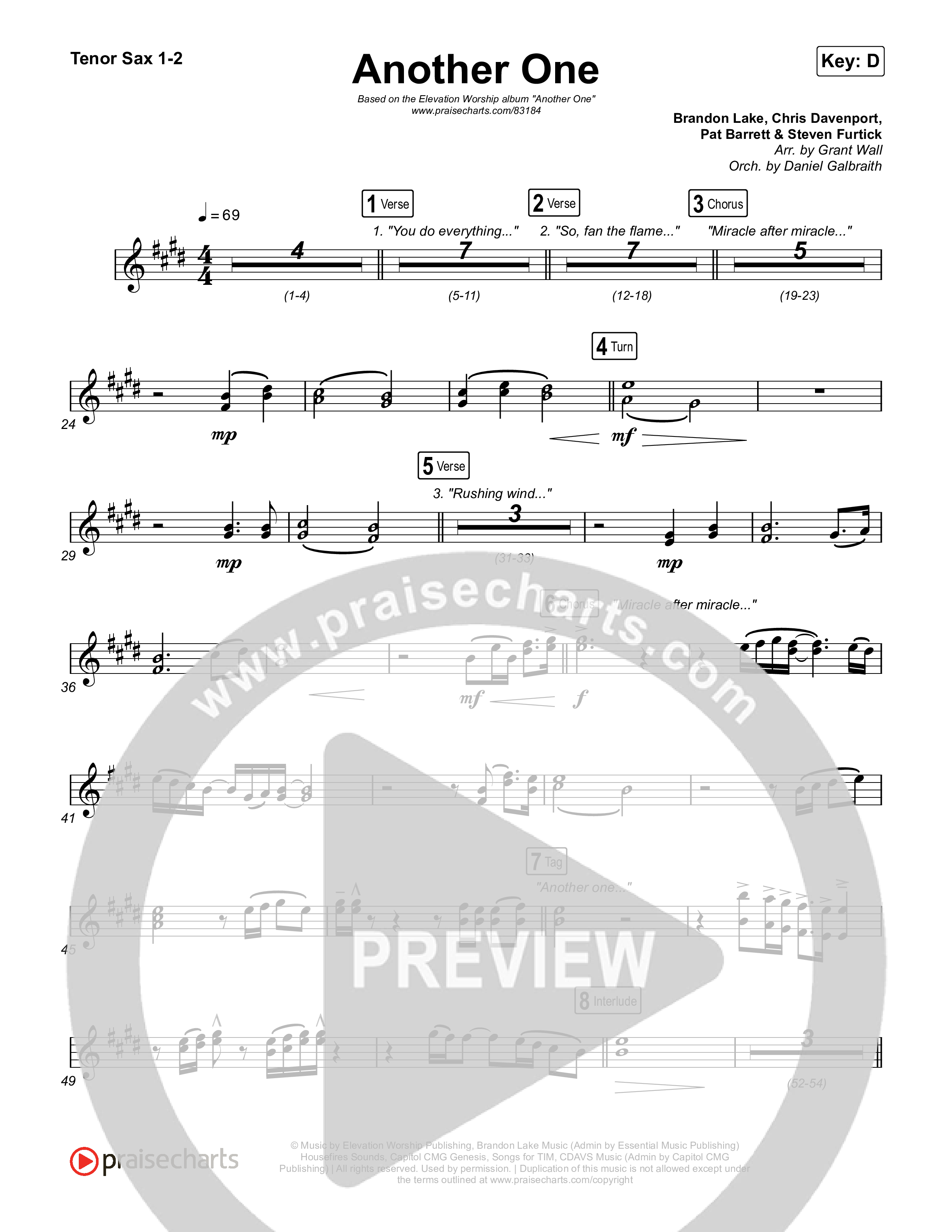 Another One Tenor Sax 1,2 (Elevation Worship)