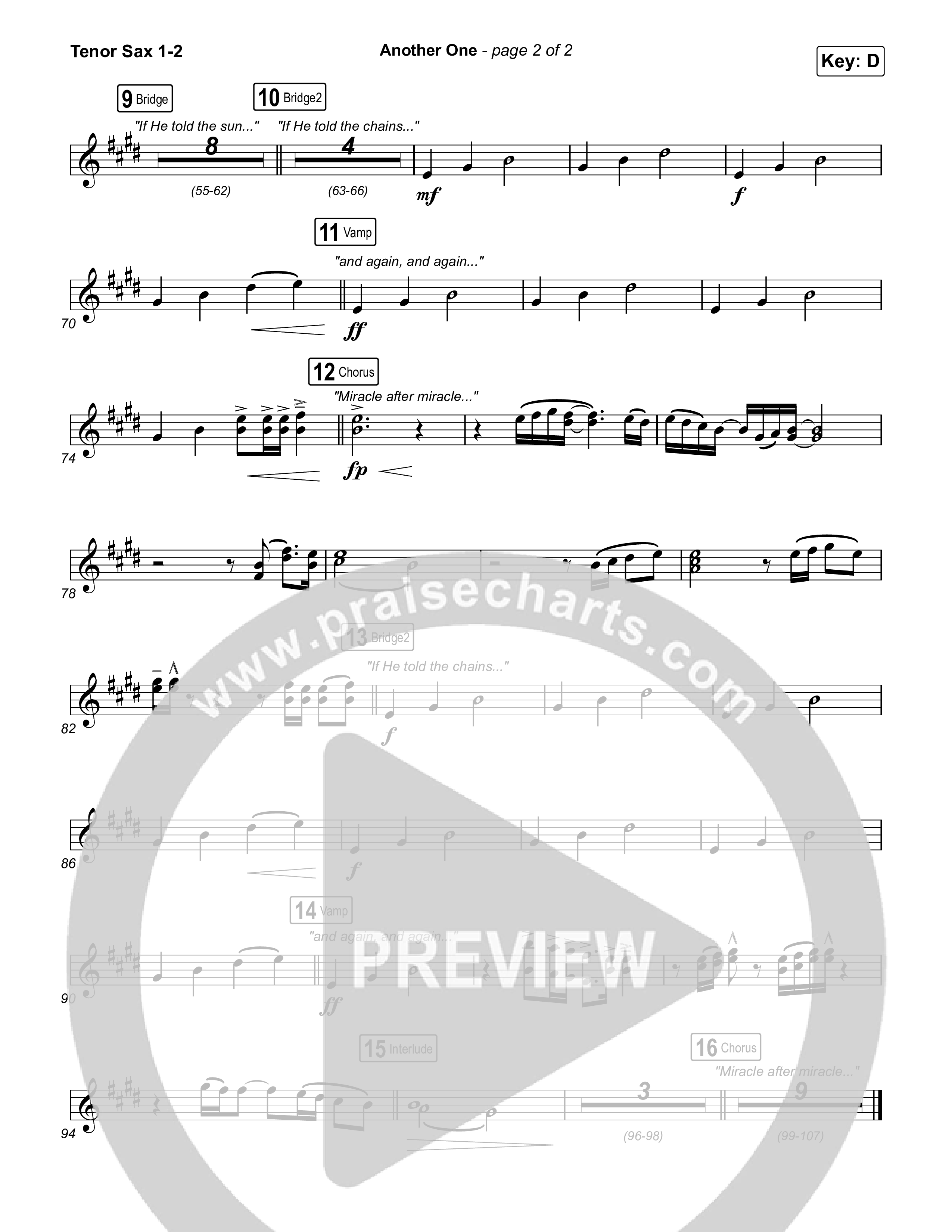 Another One Tenor Sax 1,2 (Elevation Worship)