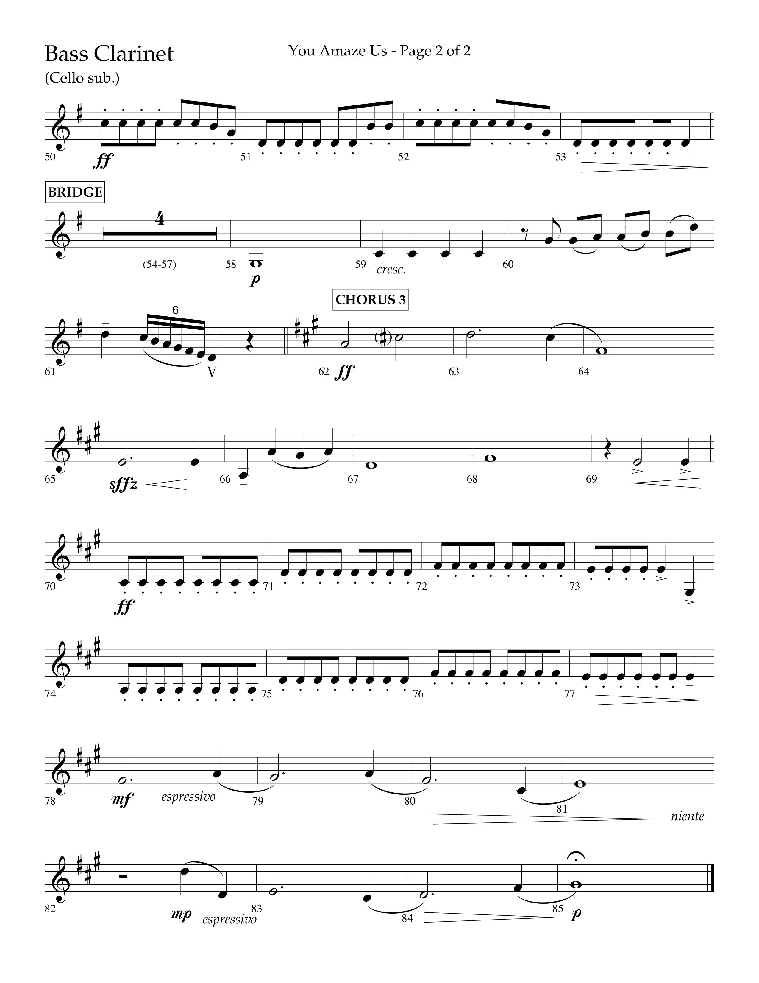 You Amaze Us (Choral Anthem SATB) Bass Clarinet (Lifeway Choral / Arr. Danny Mitchell)