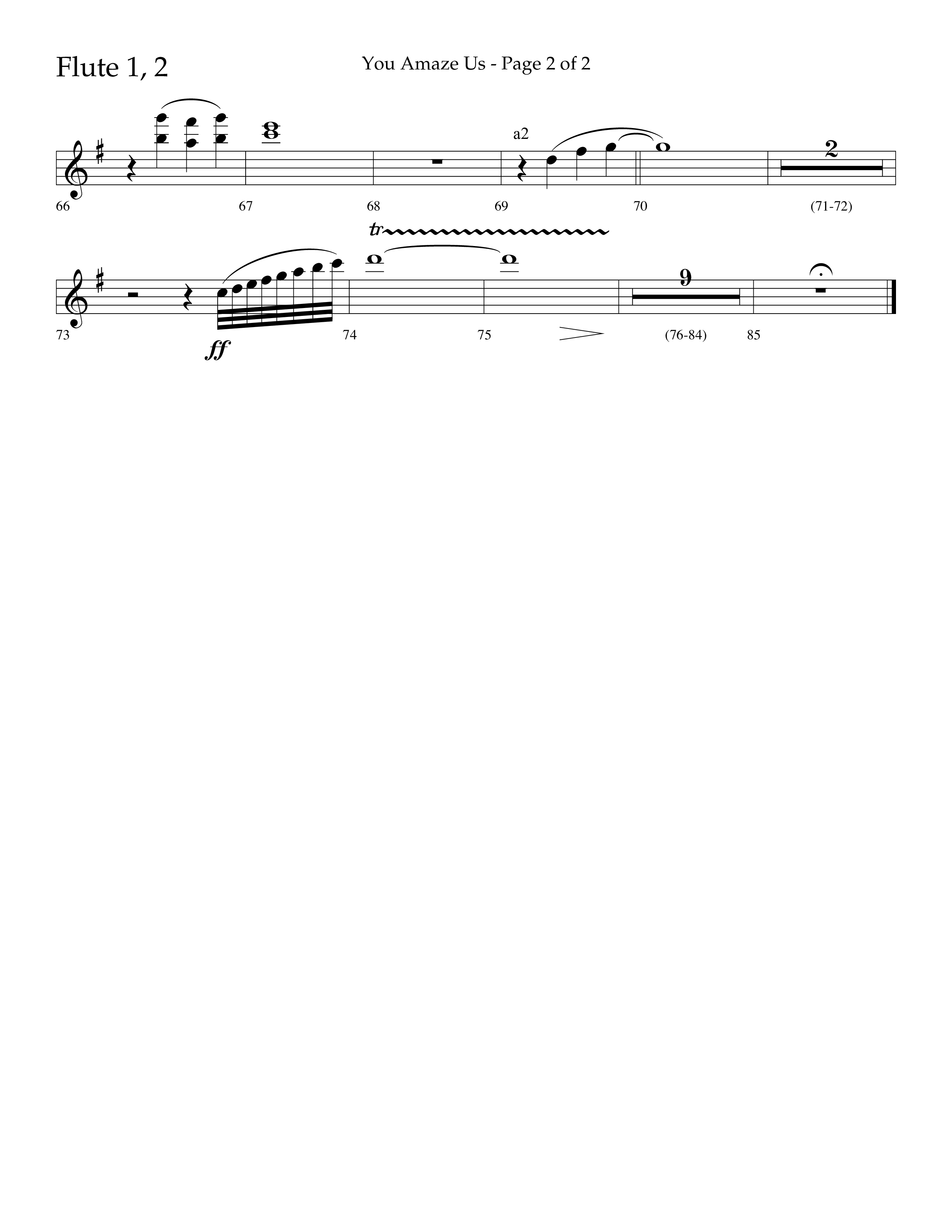 You Amaze Us (Choral Anthem SATB) Flute 1/2 (Lifeway Choral / Arr. Danny Mitchell)