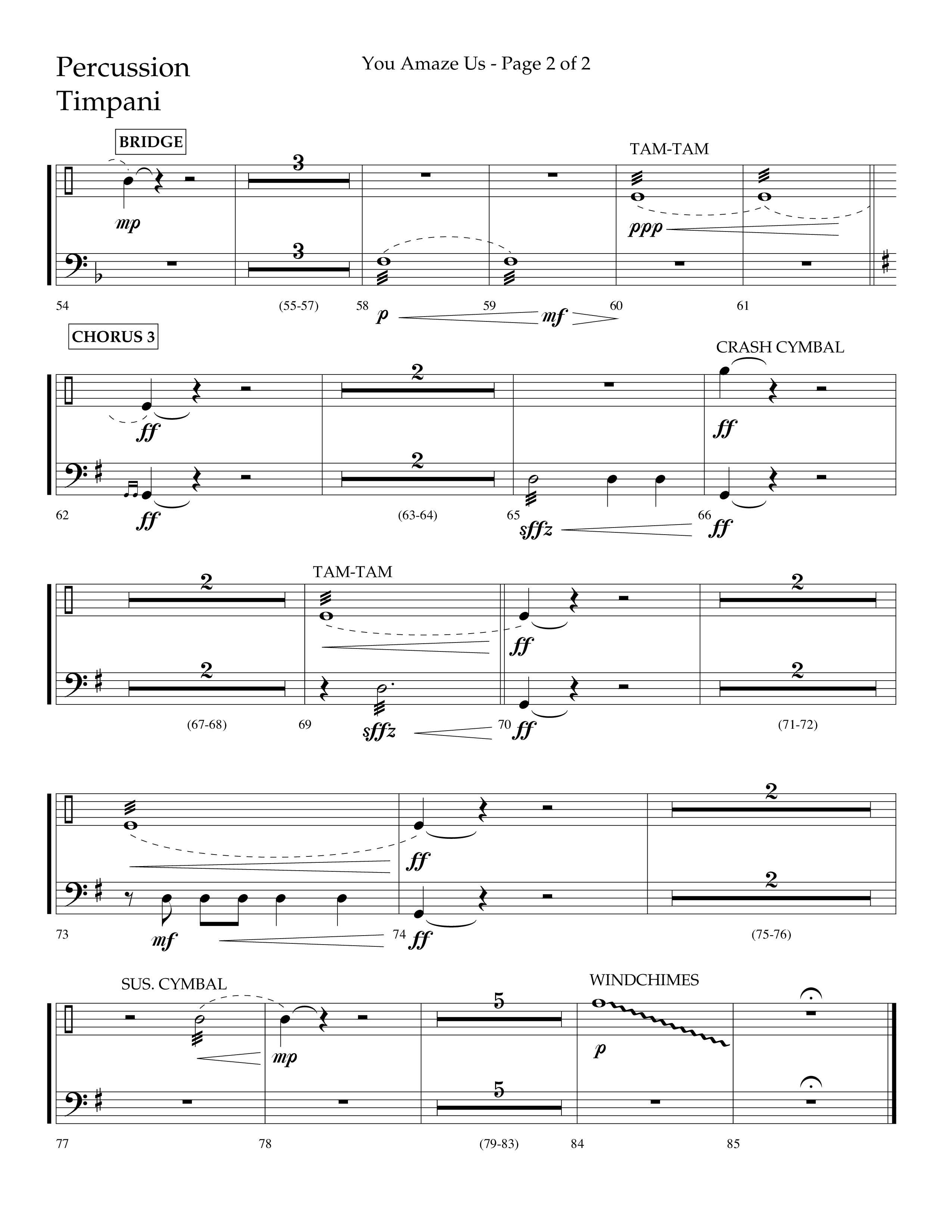 You Amaze Us (Choral Anthem SATB) Percussion (Lifeway Choral / Arr. Danny Mitchell)