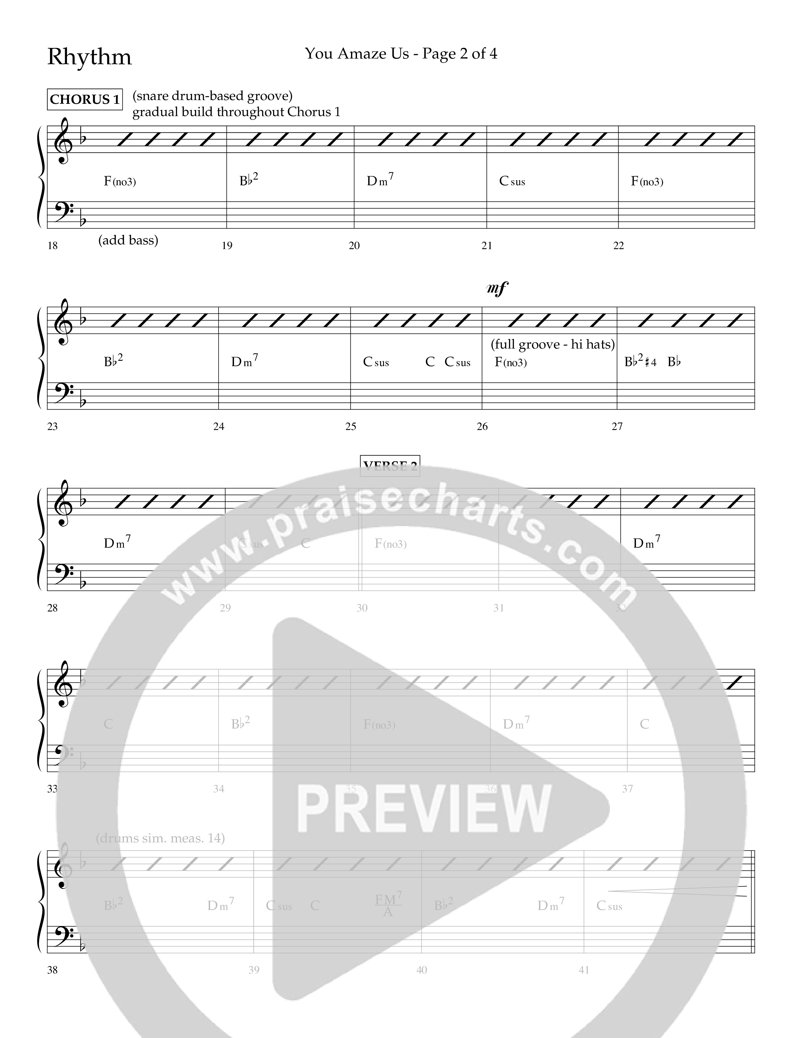 You Amaze Us (Choral Anthem SATB) Lead Melody & Rhythm (Lifeway Choral / Arr. Danny Mitchell)