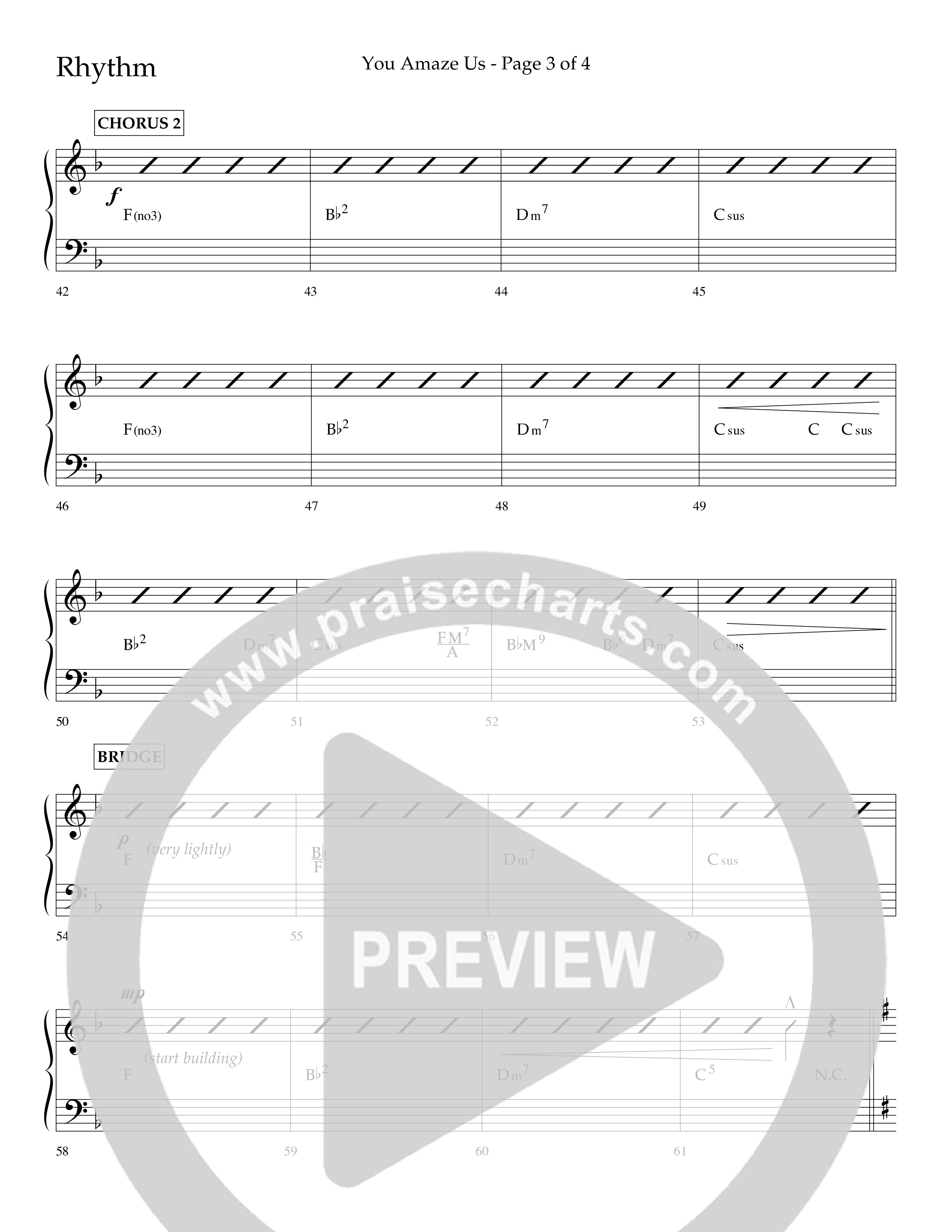 You Amaze Us (Choral Anthem SATB) Lead Melody & Rhythm (Lifeway Choral / Arr. Danny Mitchell)