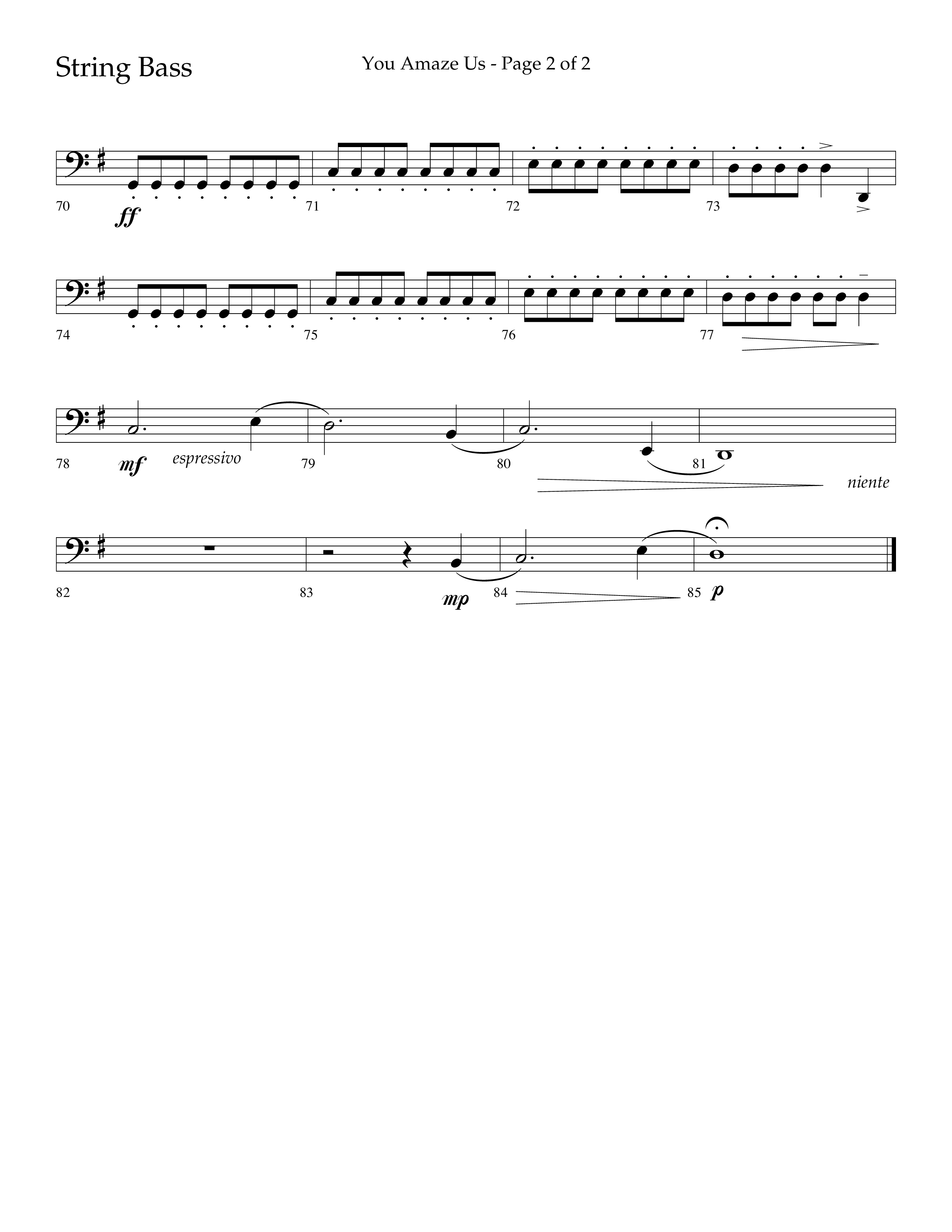 You Amaze Us (Choral Anthem SATB) String Bass (Lifeway Choral / Arr. Danny Mitchell)