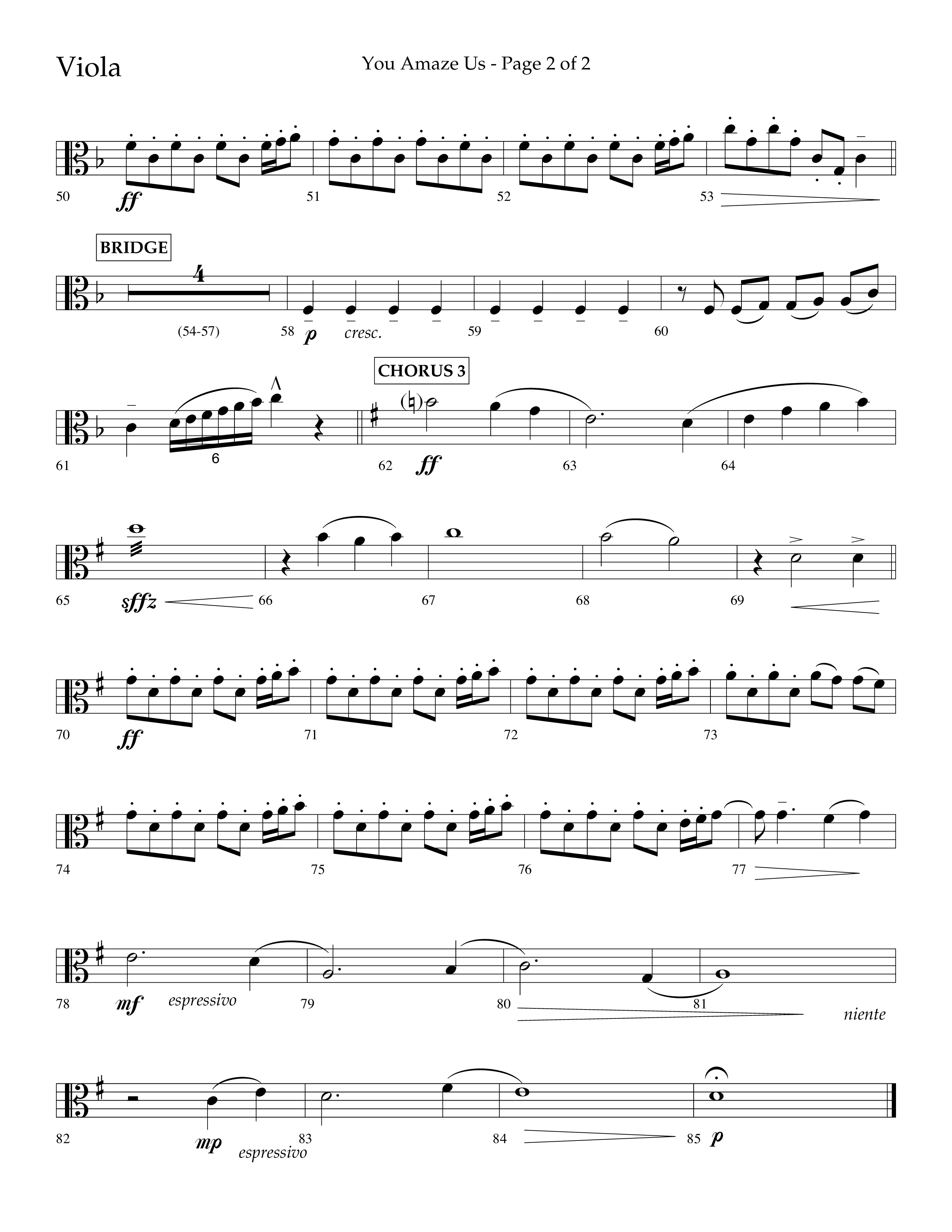 You Amaze Us (Choral Anthem SATB) Viola (Lifeway Choral / Arr. Danny Mitchell)