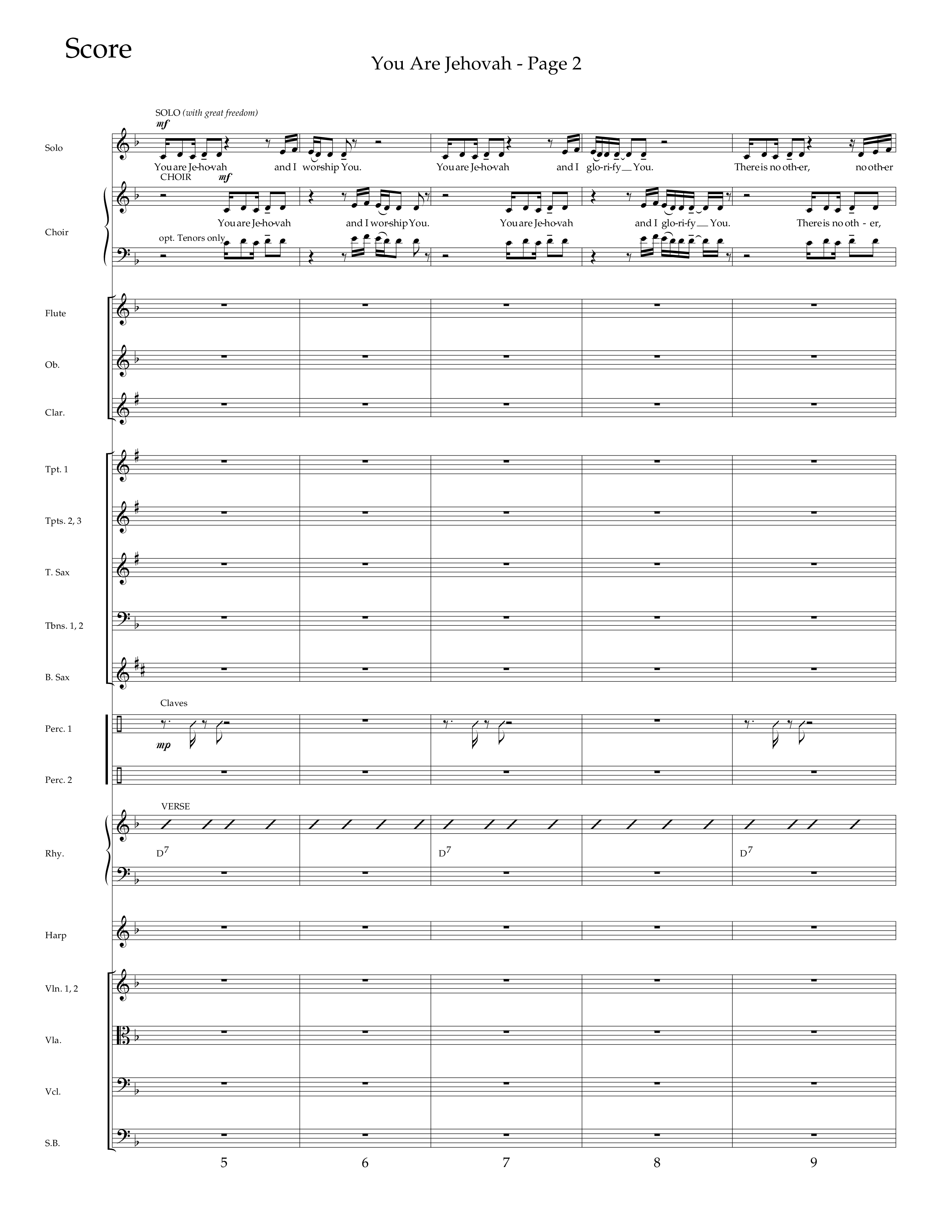 You Are Jehovah (Choral Anthem SATB) Conductor's Score (Lifeway Choral / Arr. Cliff Duren)