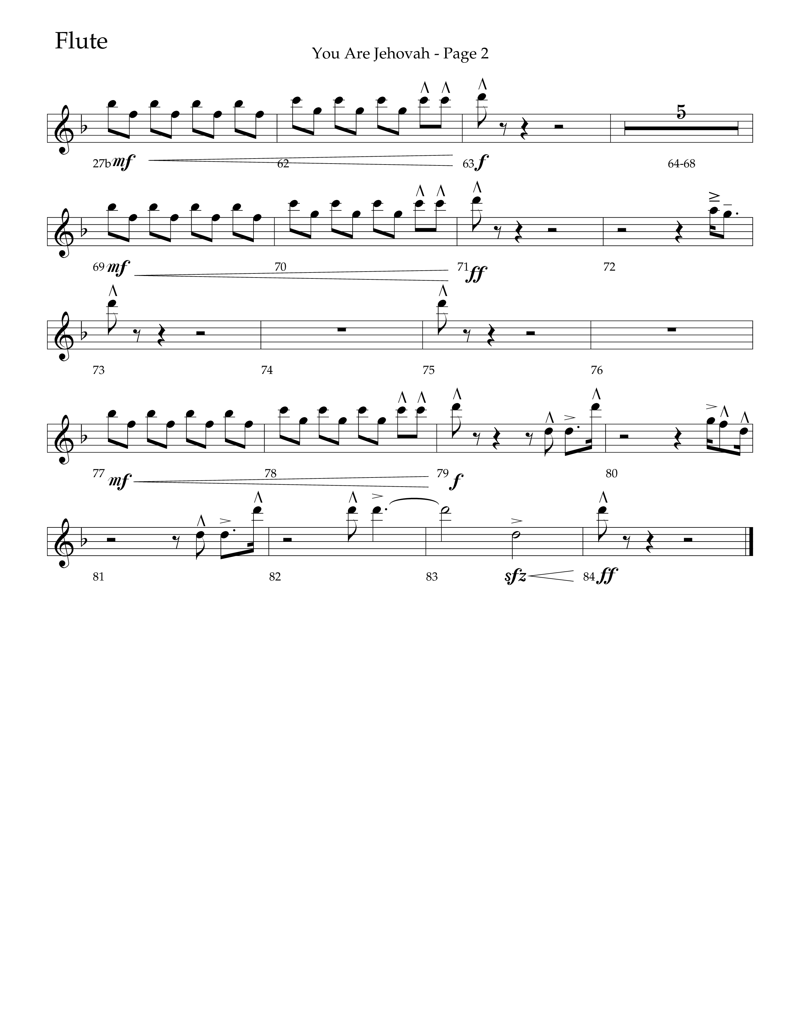 You Are Jehovah (Choral Anthem SATB) Flute (Lifeway Choral / Arr. Cliff Duren)