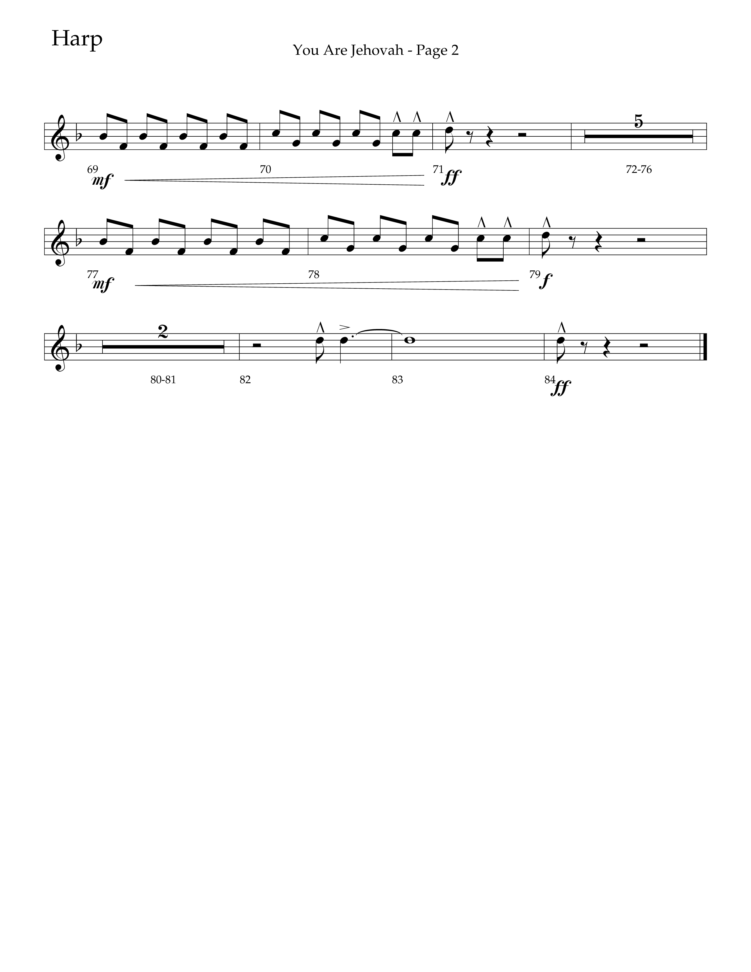 You Are Jehovah (Choral Anthem SATB) Harp (Lifeway Choral / Arr. Cliff Duren)