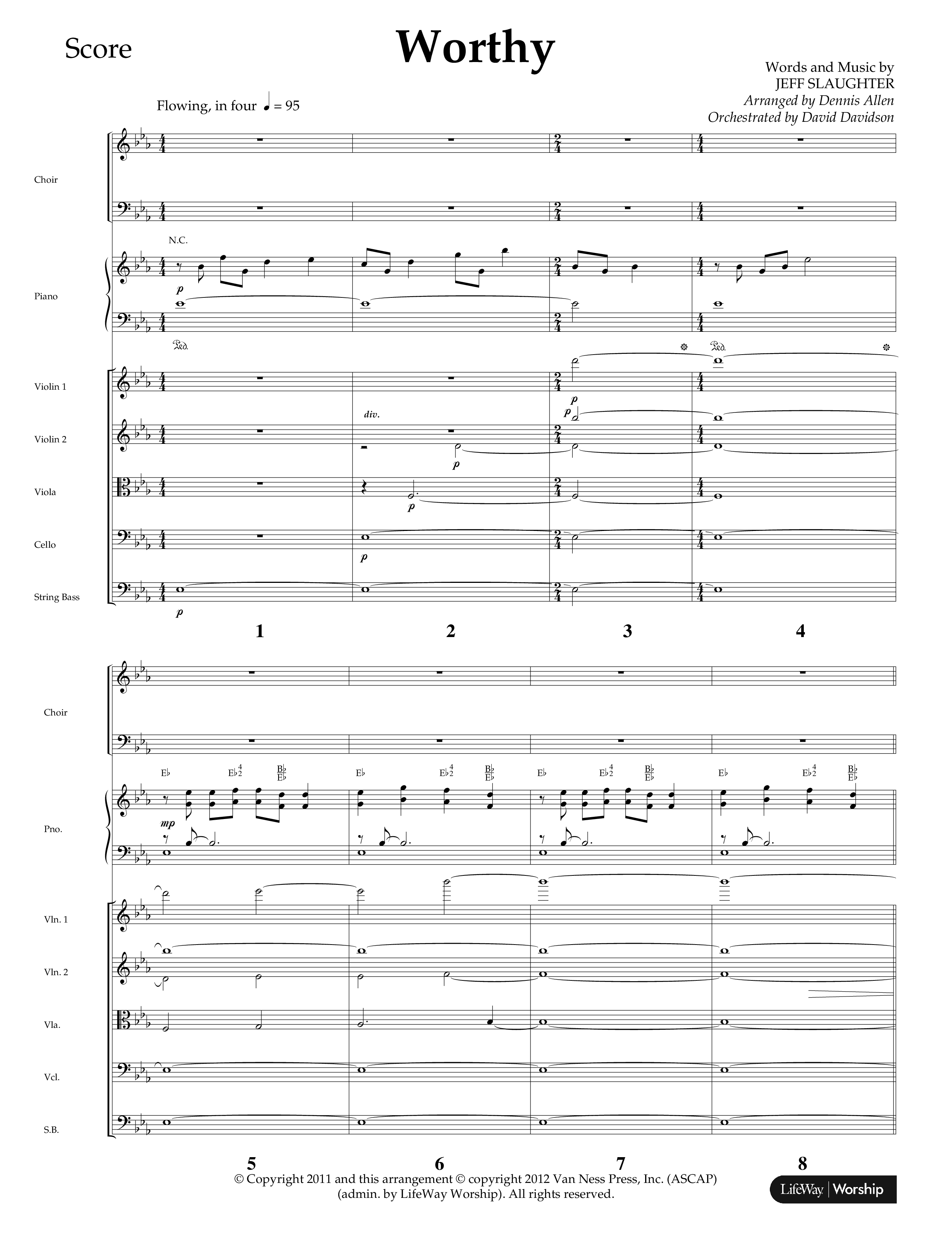 Worthy (Choral Anthem SATB) Orchestration (Lifeway Choral / Arr. Dennis Allen / Orch. David Davidson)