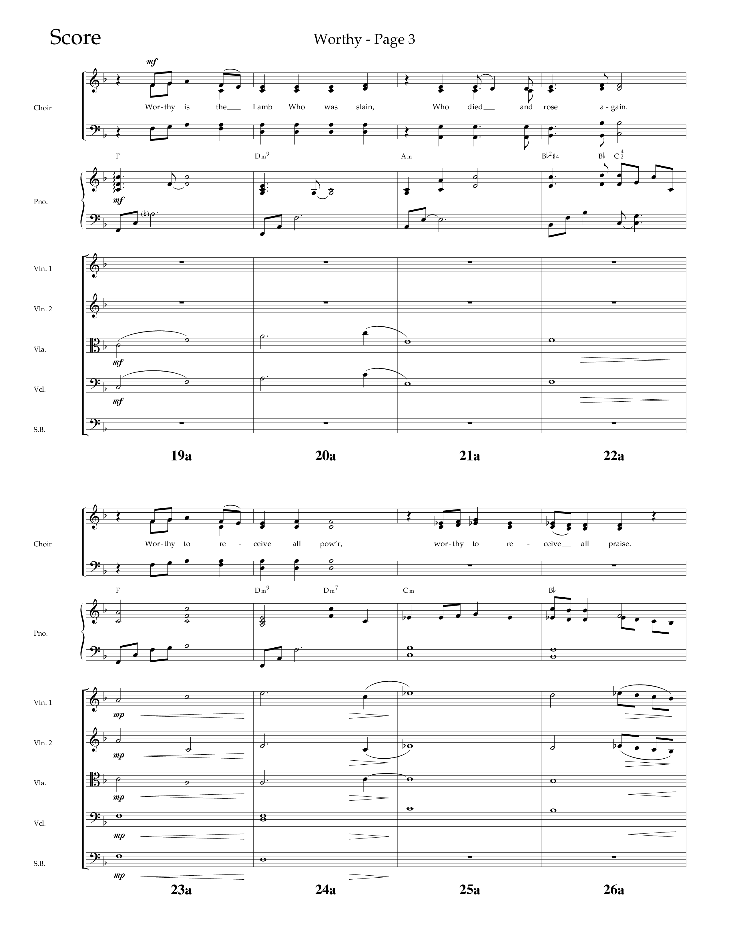 Worthy (Choral Anthem SATB) Conductor's Score (Lifeway Choral / Arr. Dennis Allen / Orch. David Davidson)