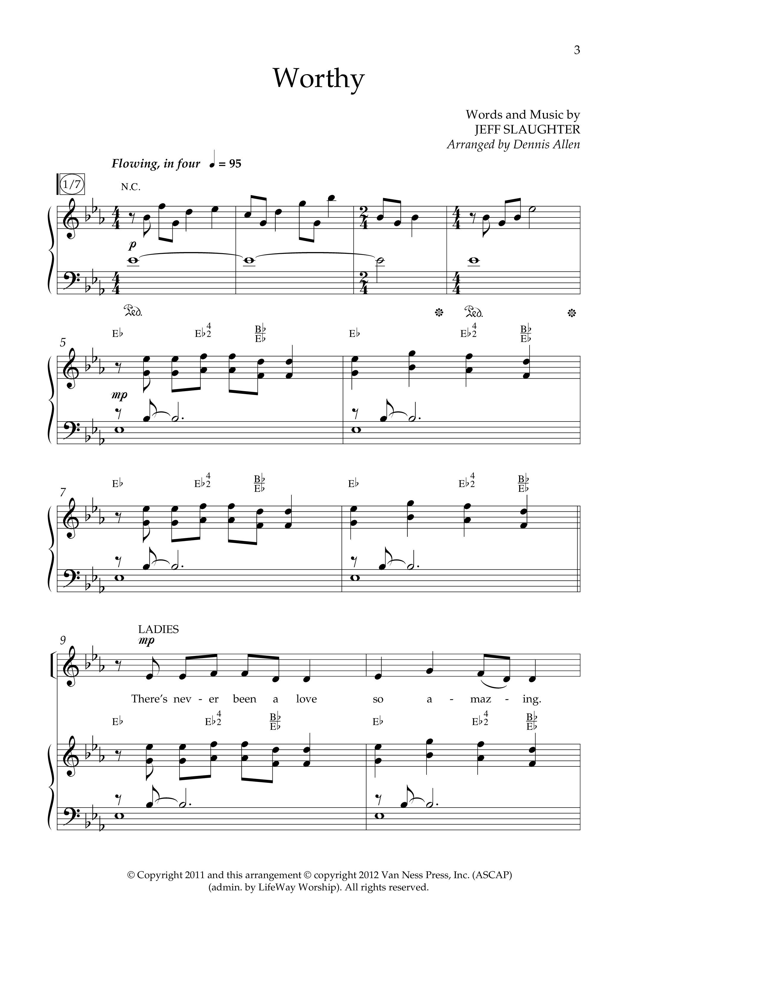 Worthy (Choral Anthem SATB) Anthem (SATB/Piano) (Lifeway Choral / Arr. Dennis Allen / Orch. David Davidson)
