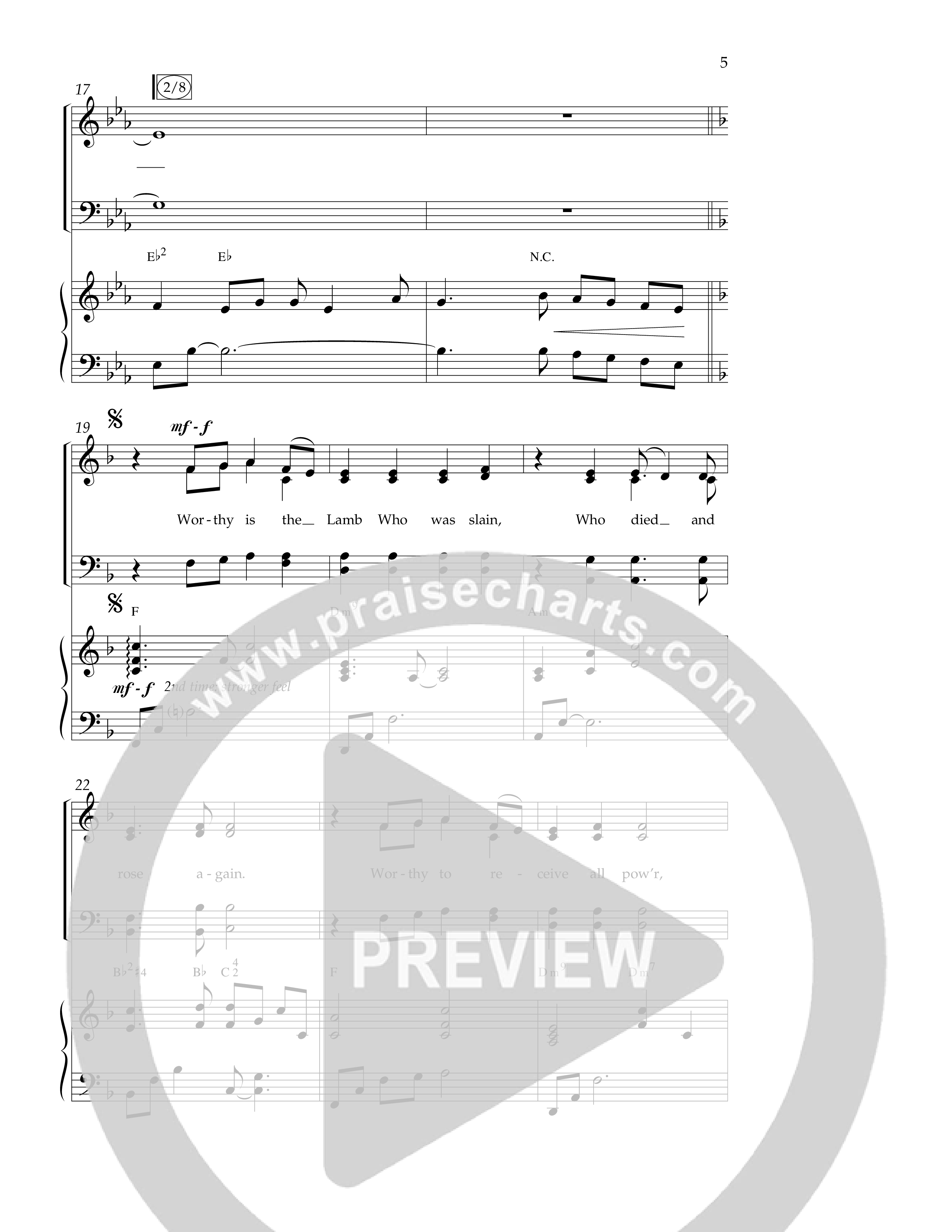Worthy (Choral Anthem SATB) Anthem (SATB/Piano) (Lifeway Choral / Arr. Dennis Allen / Orch. David Davidson)