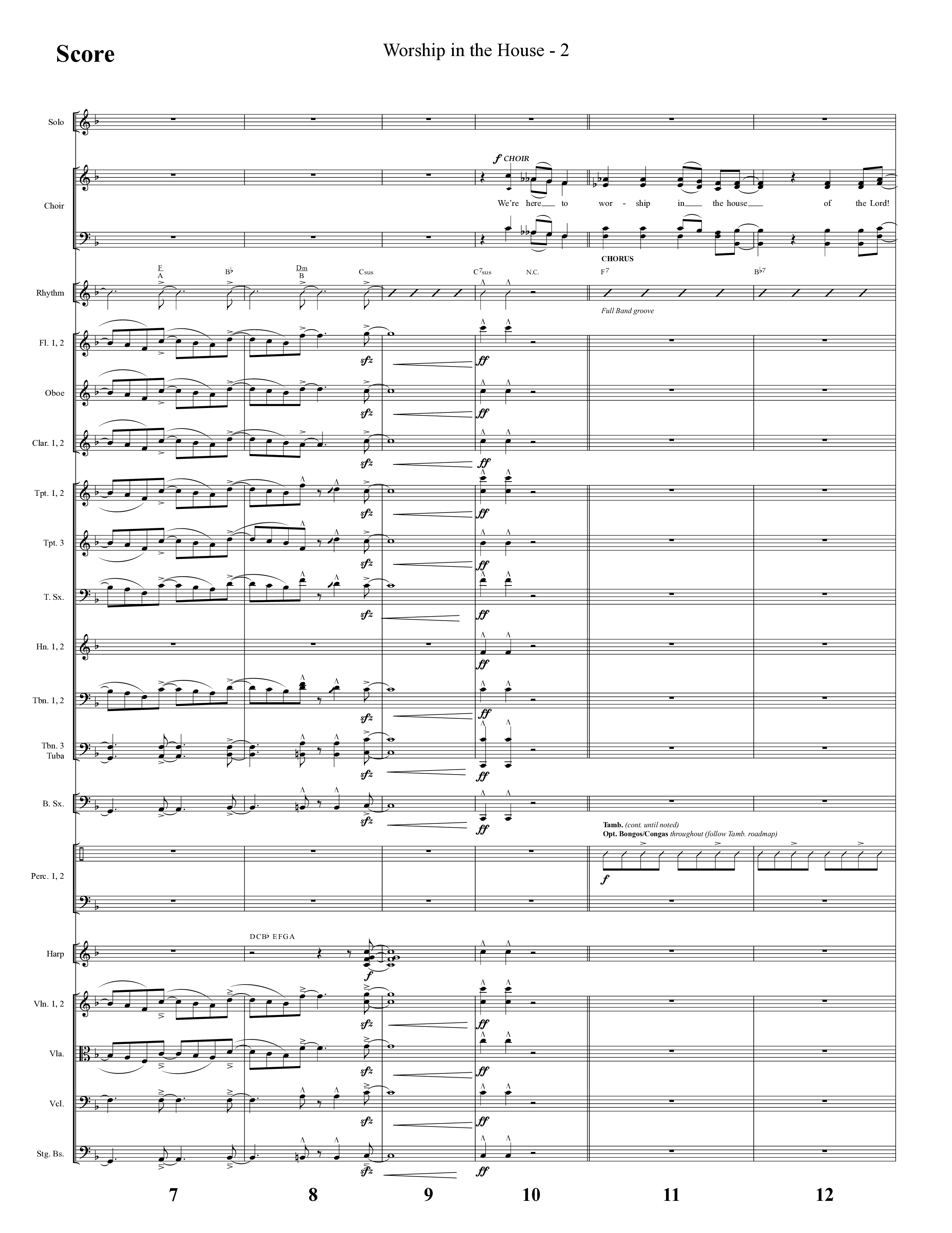 Worship In The House (Choral Anthem SATB) Orchestration (Lifeway Choral / Arr. Cliff Duren)