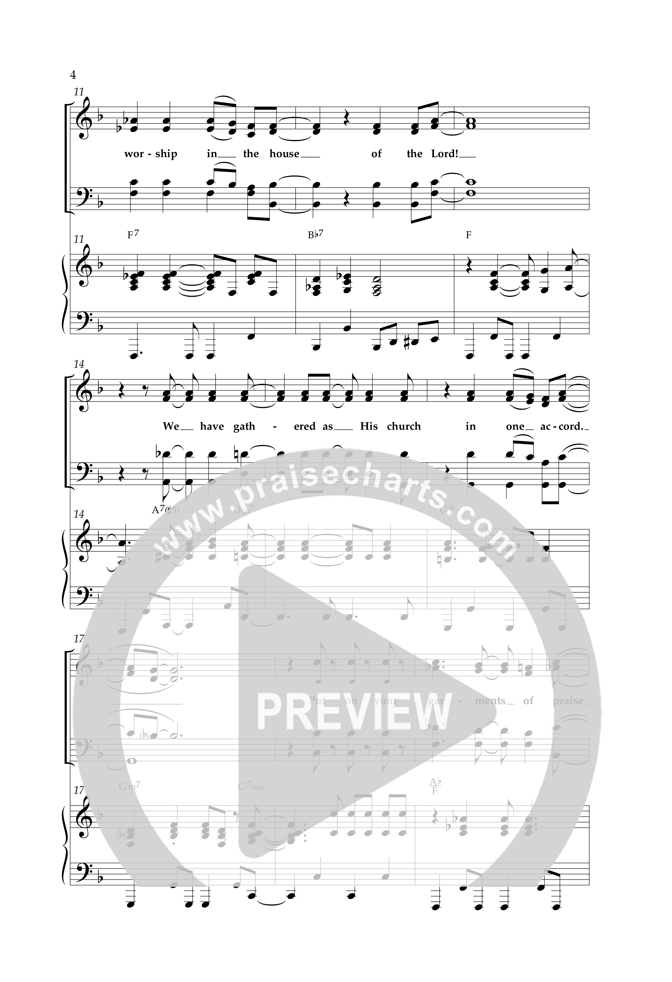Worship In The House (Choral Anthem SATB) Anthem (SATB/Piano) (Lifeway Choral / Arr. Cliff Duren)