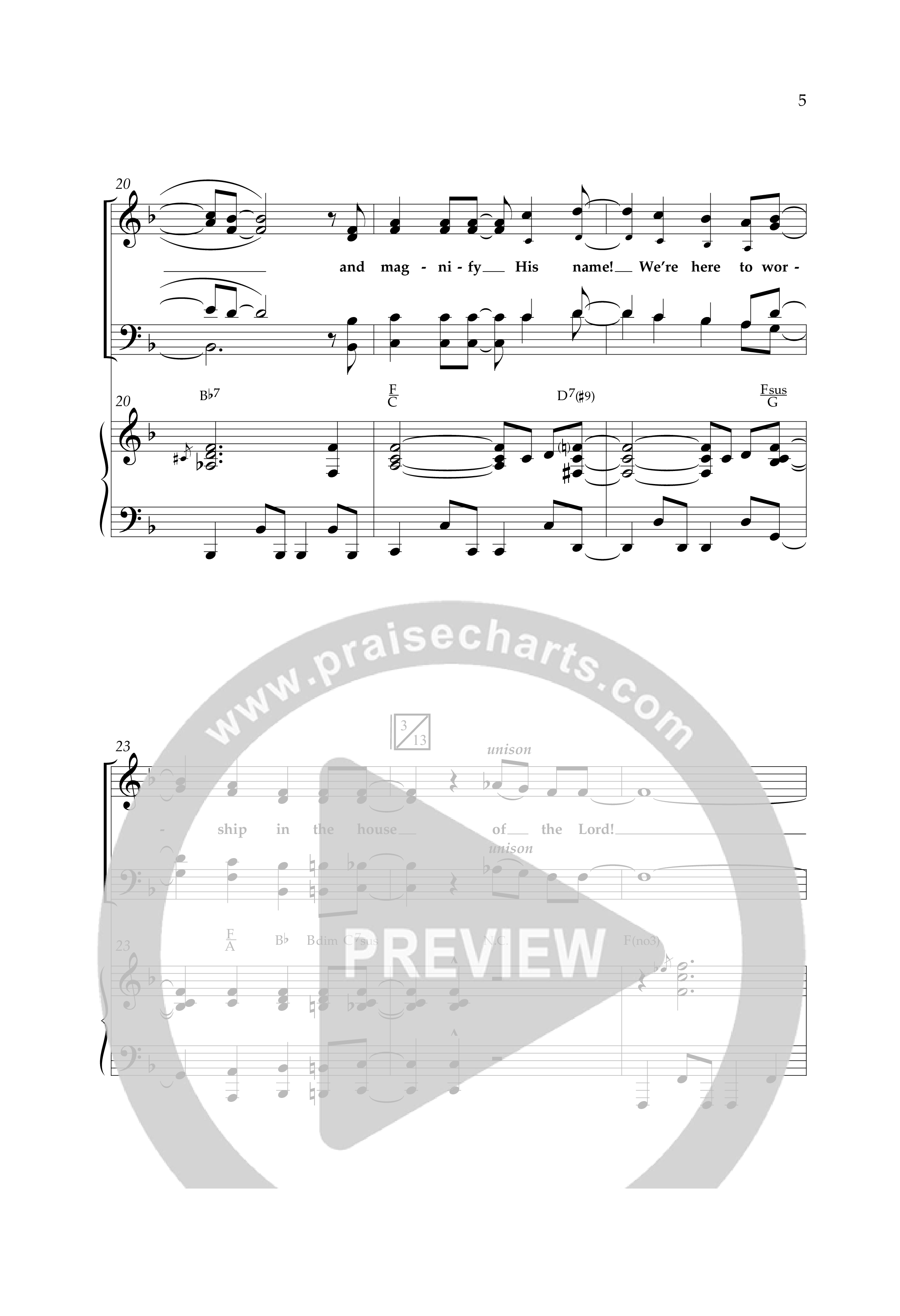 Worship In The House (Choral Anthem SATB) Anthem (SATB/Piano) (Lifeway Choral / Arr. Cliff Duren)