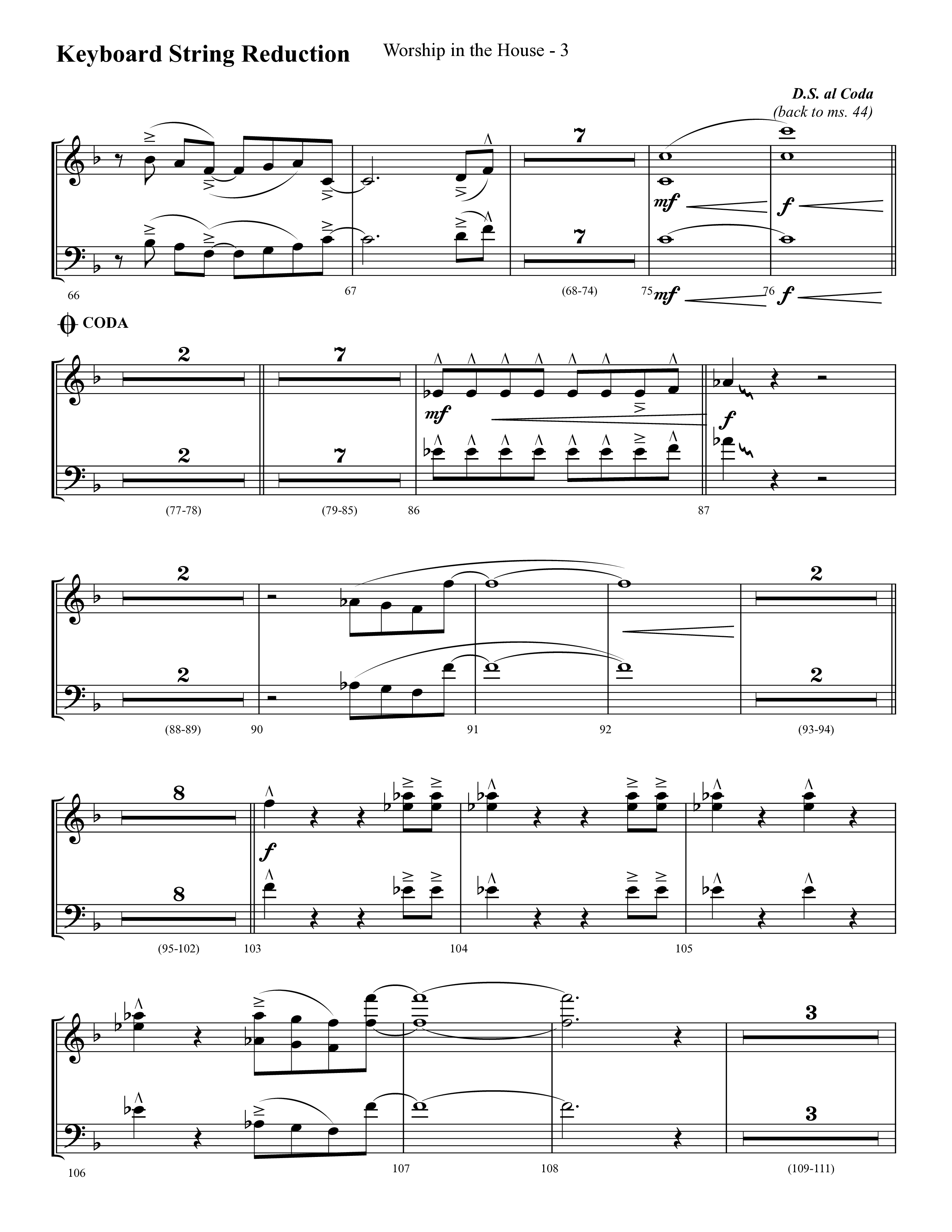 Worship In The House (Choral Anthem SATB) String Reduction (Lifeway Choral / Arr. Cliff Duren)