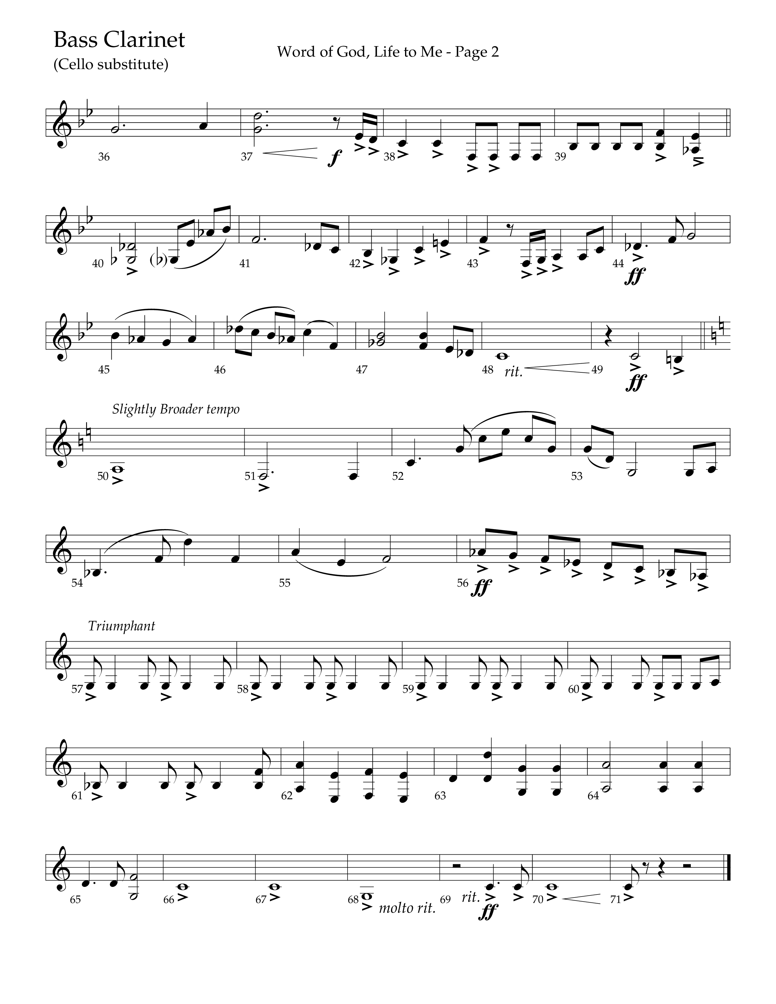 Word Of God Life To Me (Choral Anthem SATB) Bass Clarinet (Lifeway Choral / Arr. David Hamilton)