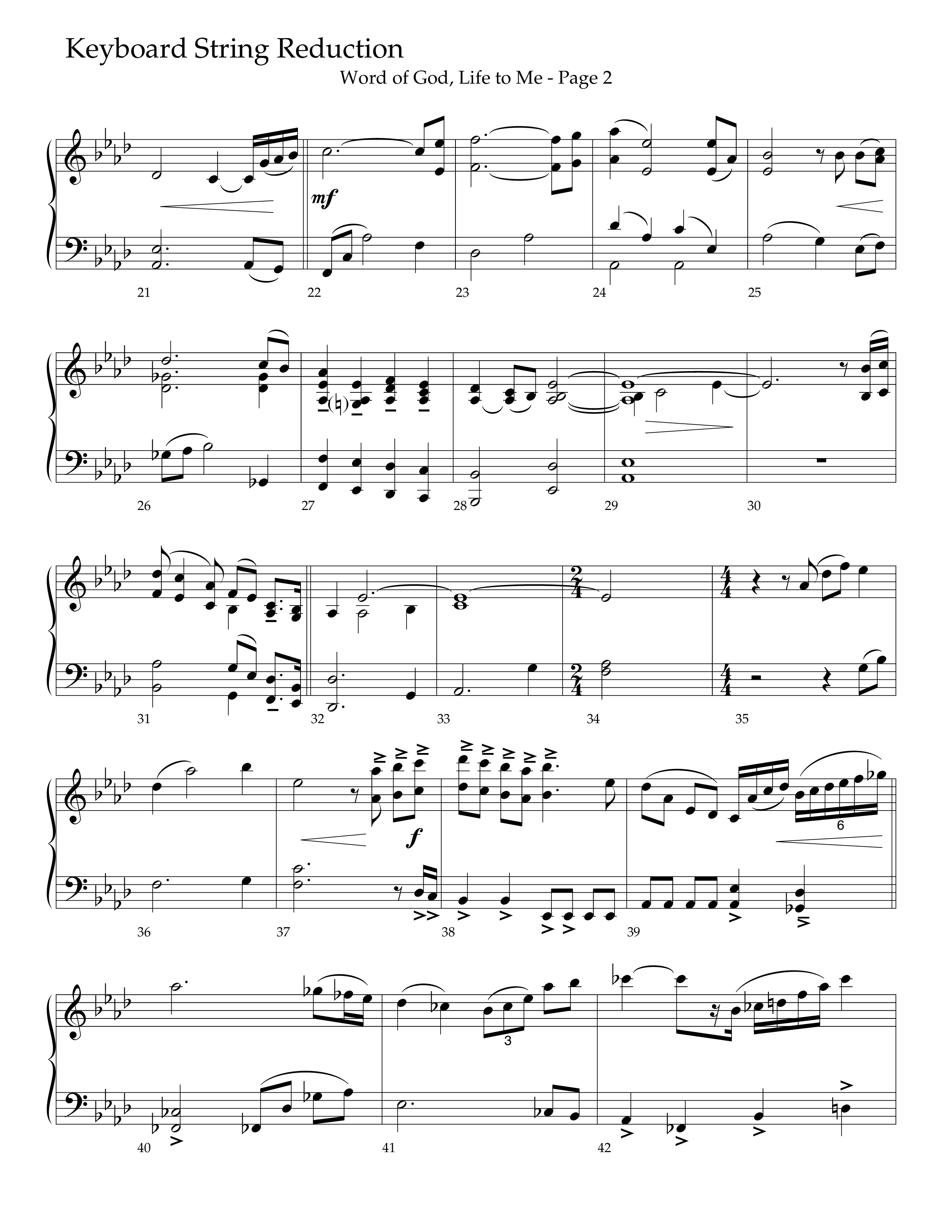 Word Of God Life To Me (Choral Anthem SATB) String Reduction (Lifeway Choral / Arr. David Hamilton)