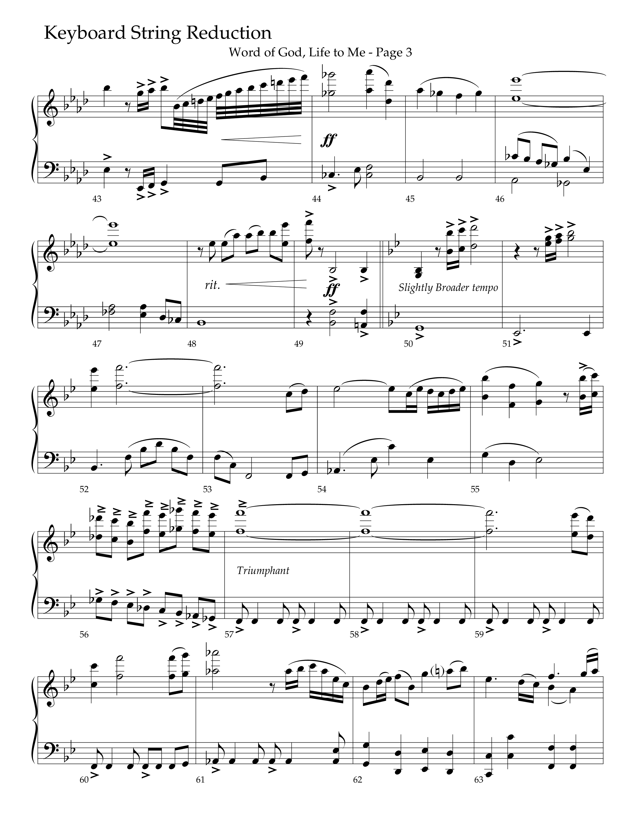 Word Of God Life To Me (Choral Anthem SATB) String Reduction (Lifeway Choral / Arr. David Hamilton)