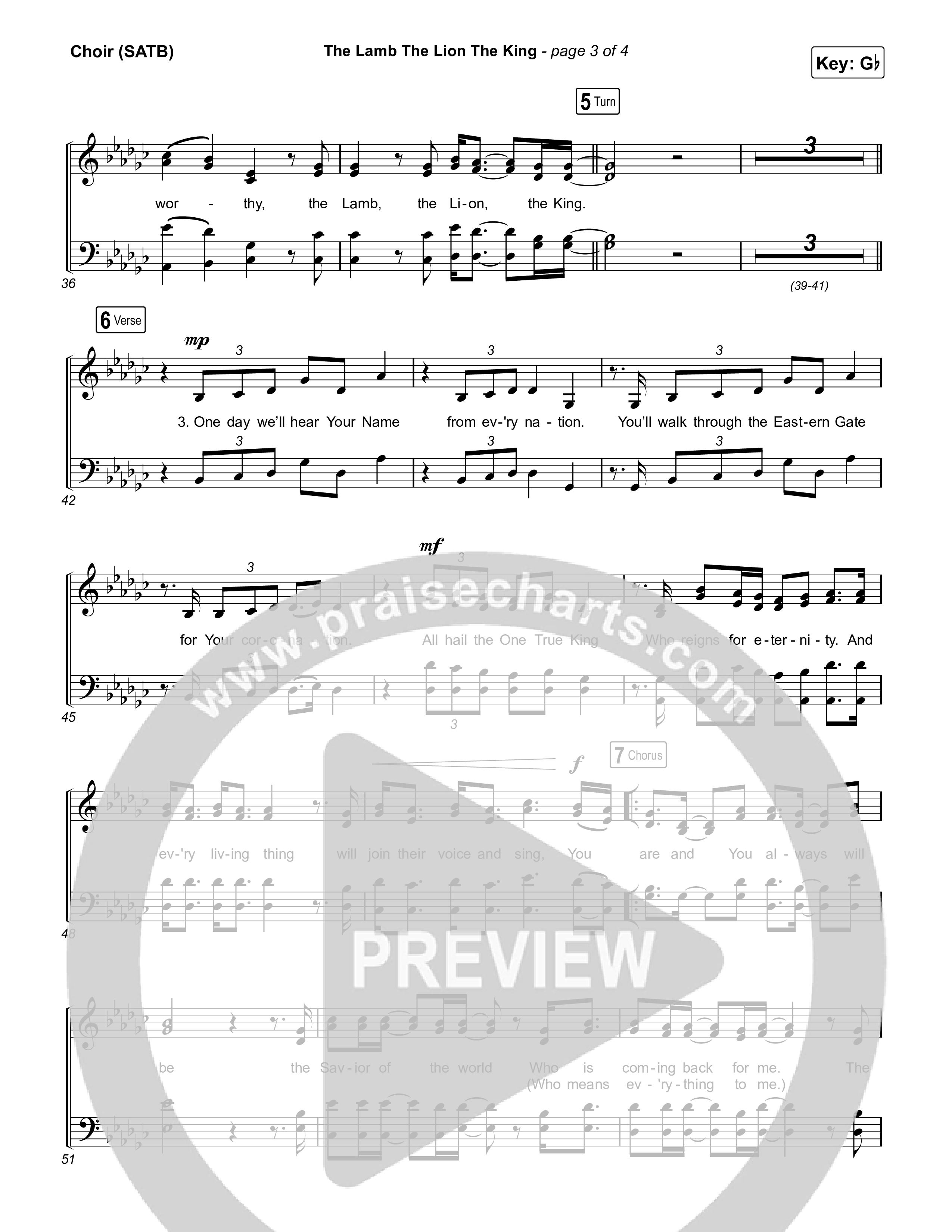 The Lamb The Lion The King Vocal Sheet (SATB) (Meredith Andrews)