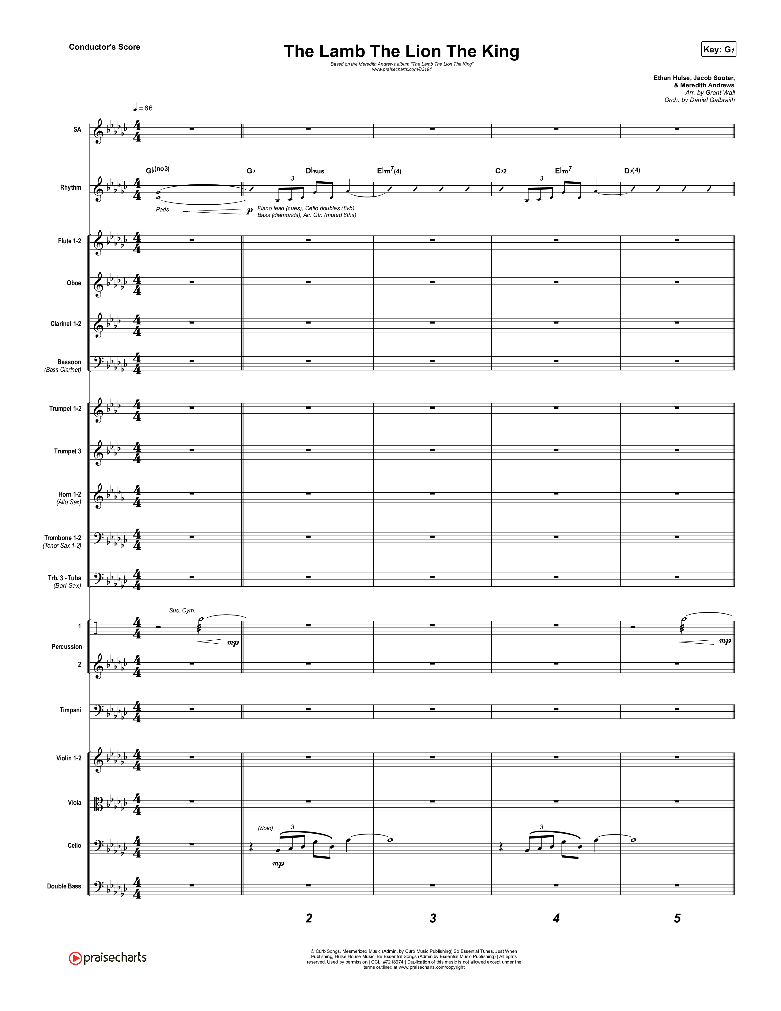 The Lamb The Lion The King Orchestration (Meredith Andrews)