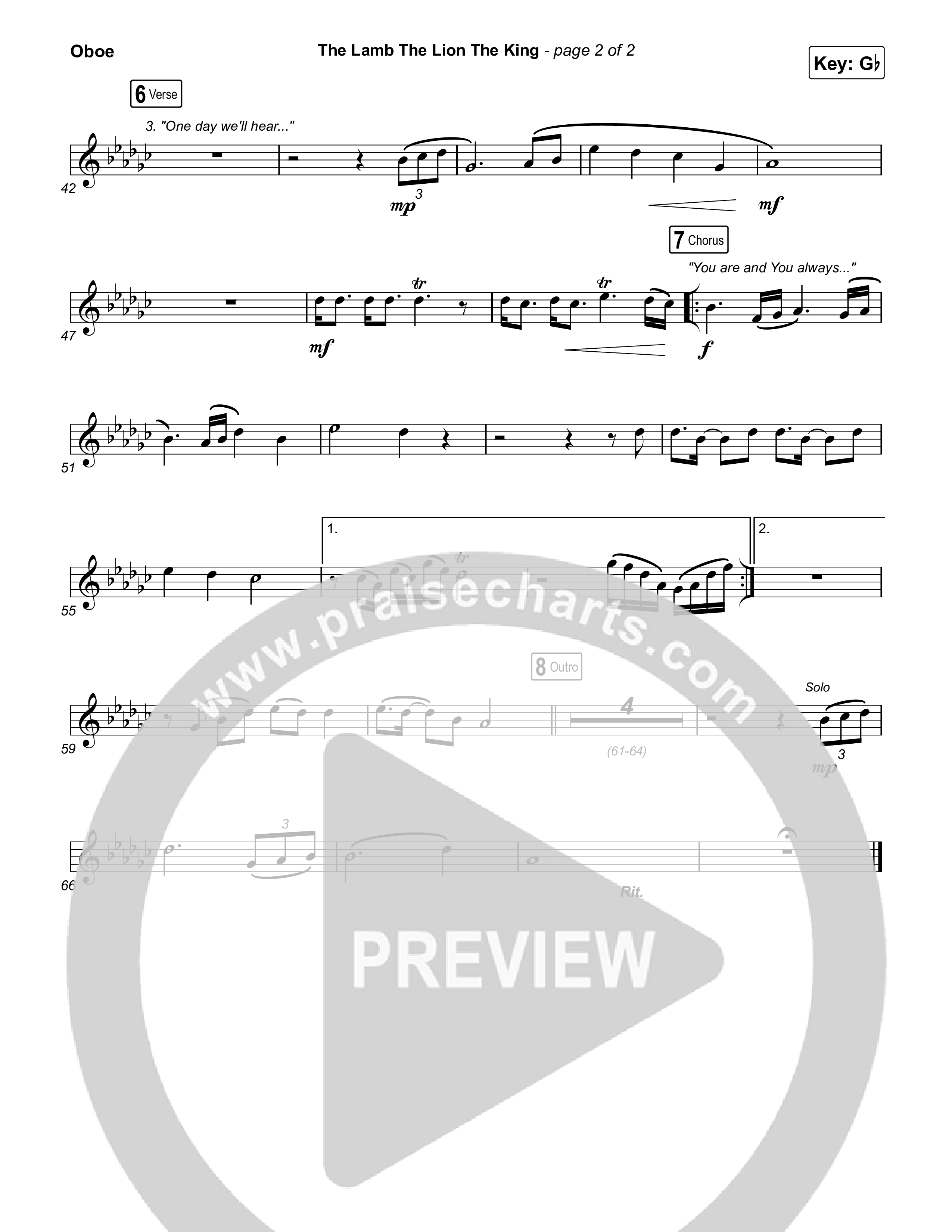 The Lamb The Lion The King Oboe (Meredith Andrews)