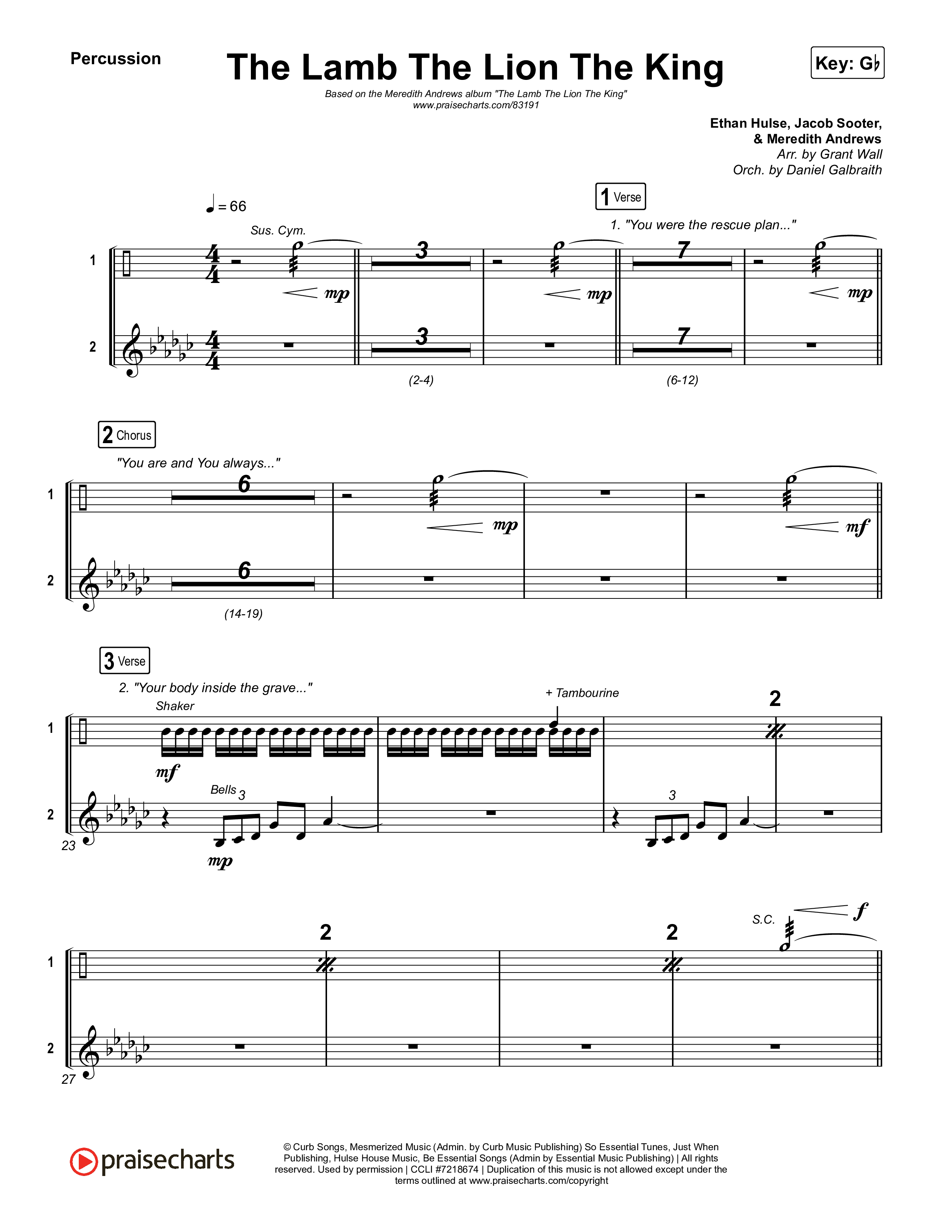 The Lamb The Lion The King Percussion (Meredith Andrews)