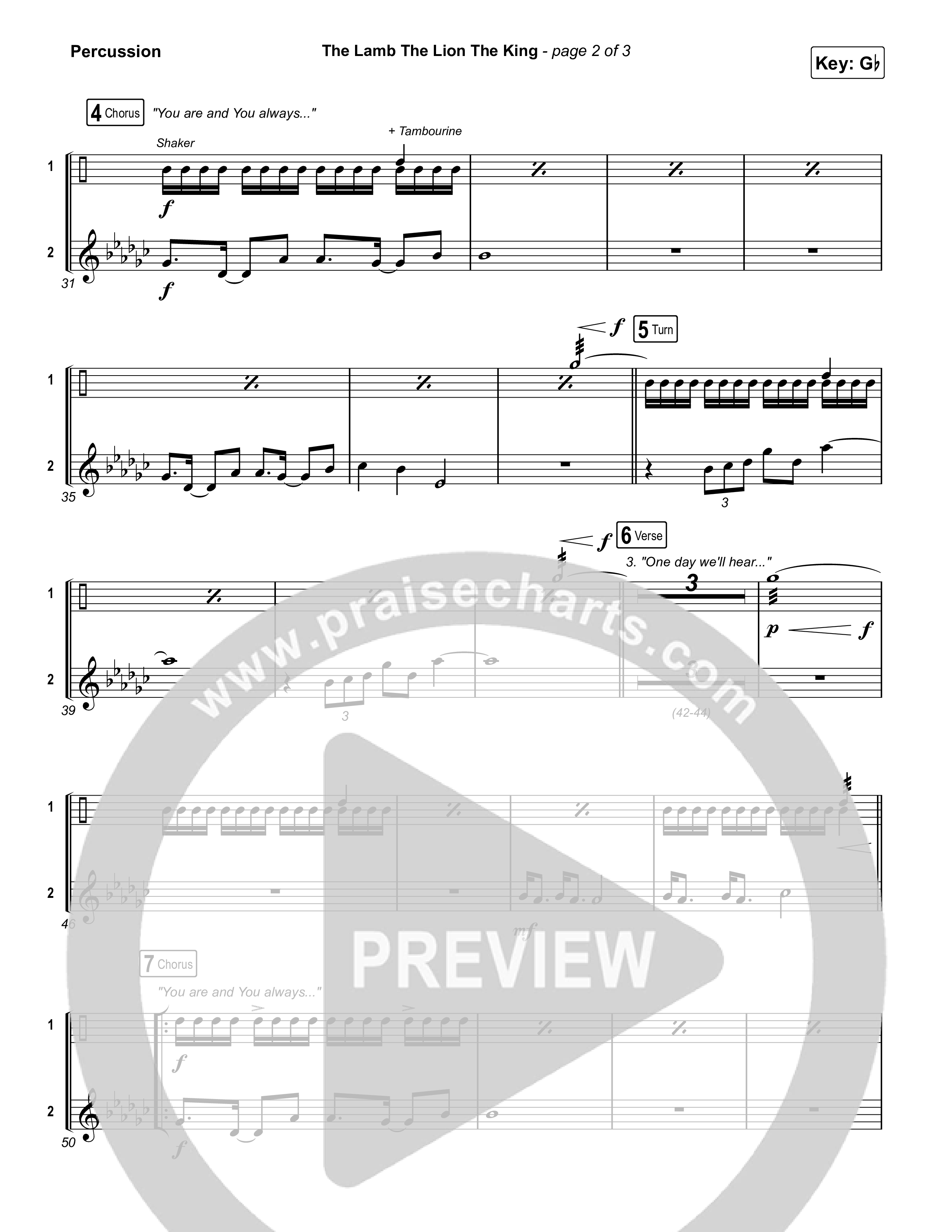 The Lamb The Lion The King Percussion (Meredith Andrews)