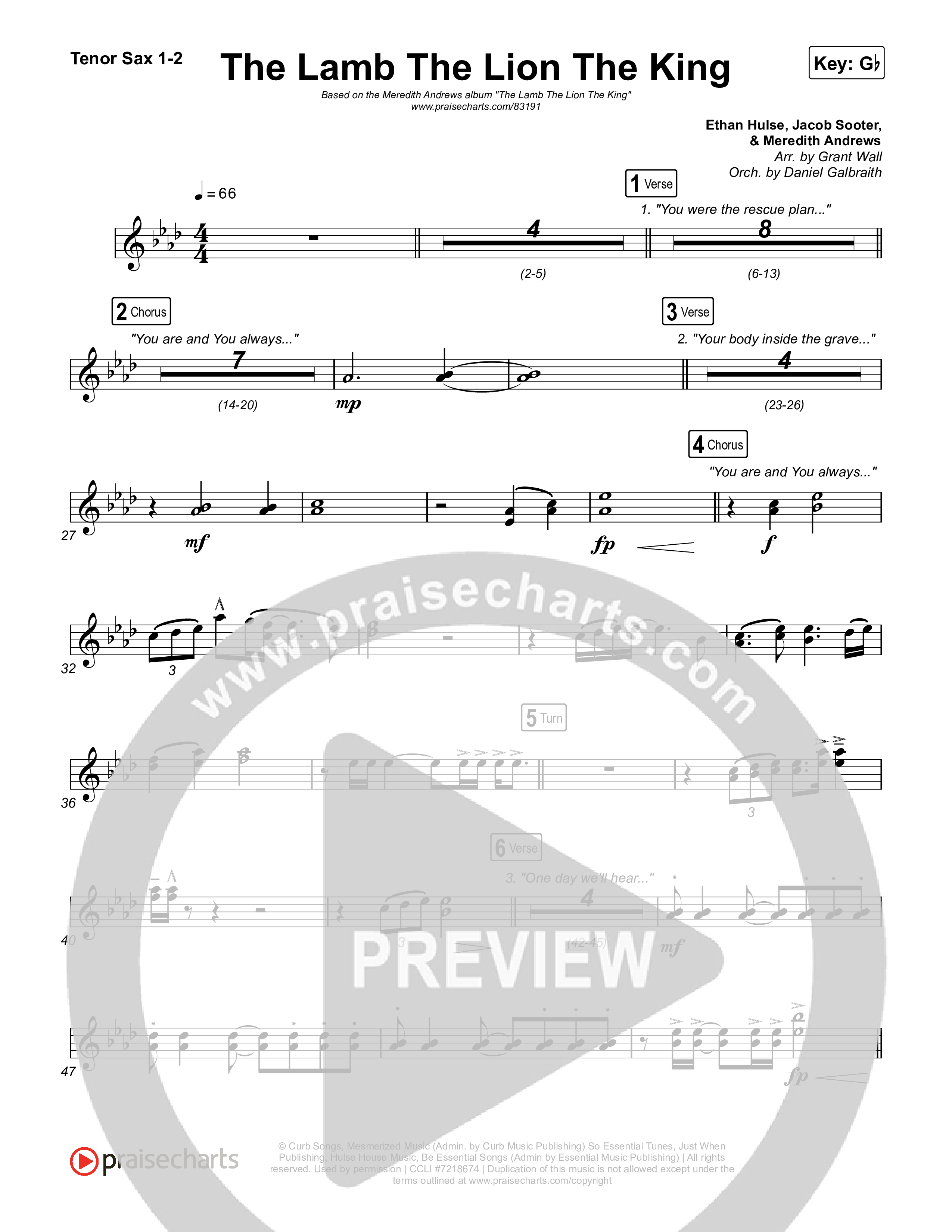 The Lamb The Lion The King Sax Pack (Meredith Andrews)