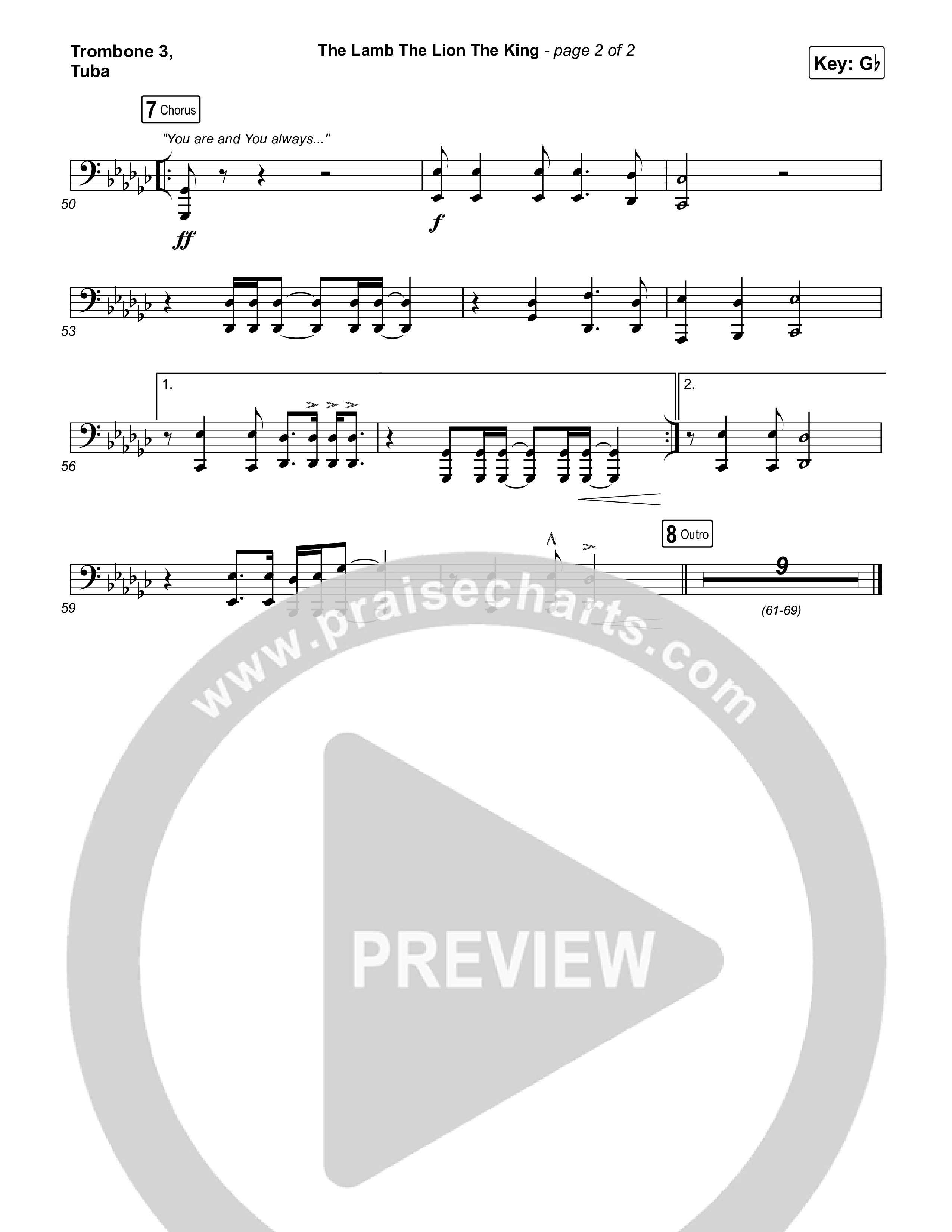 The Lamb The Lion The King Trombone 3/Tuba (Meredith Andrews)