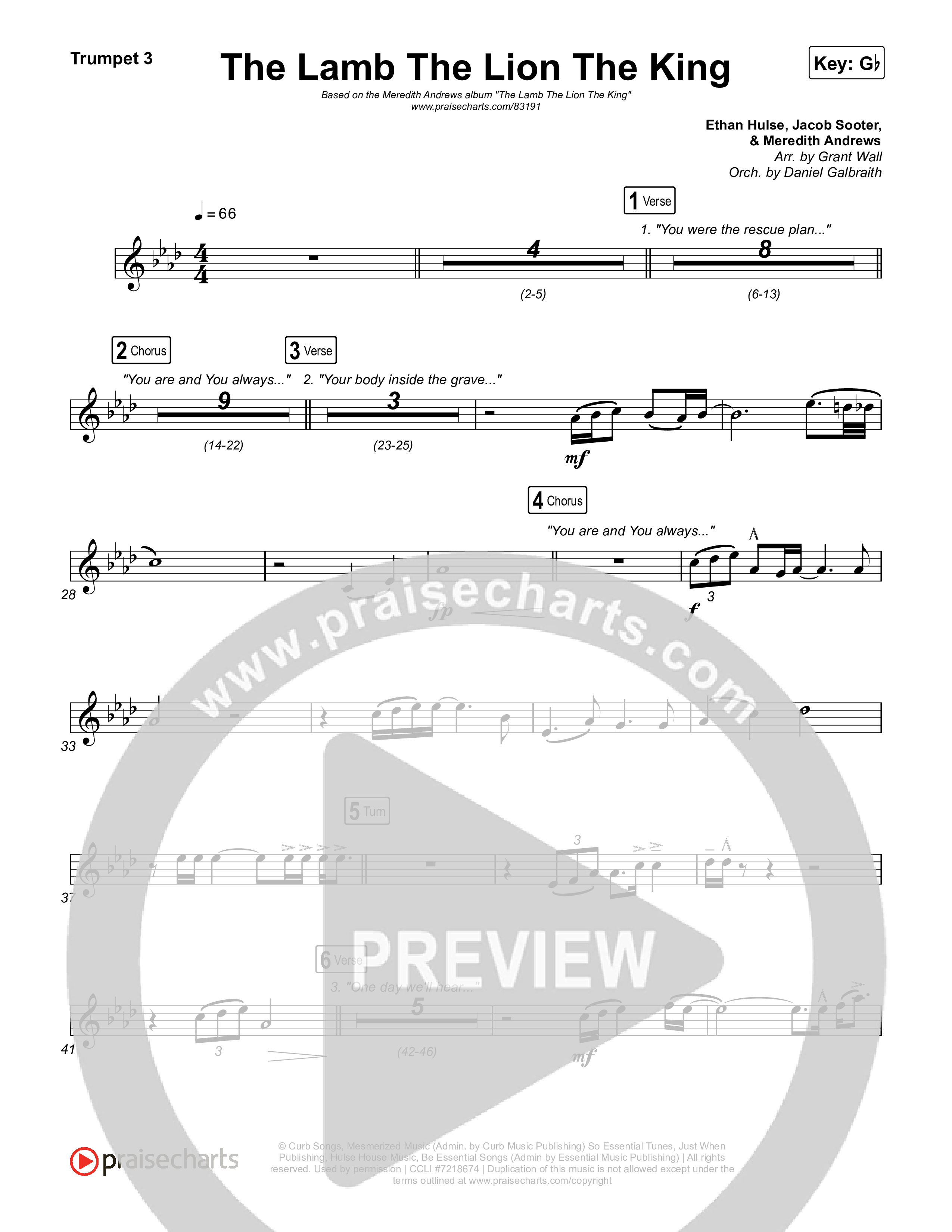 The Lamb The Lion The King Trumpet 3 (Meredith Andrews)