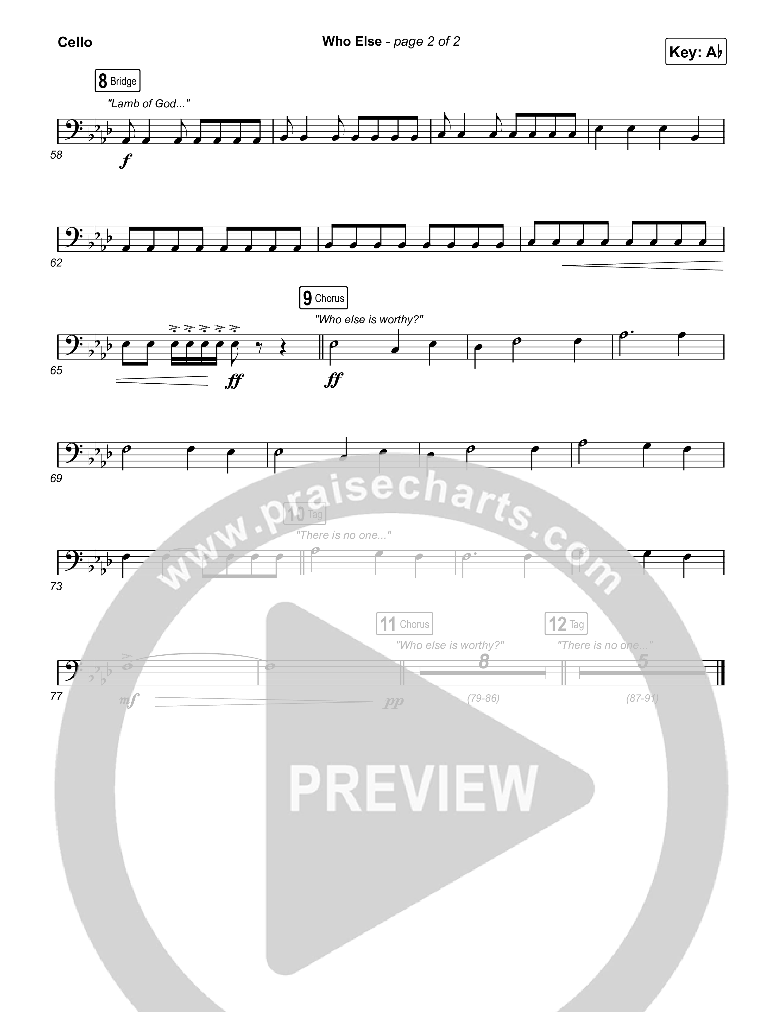 Who Else (Live) Cello (Gateway Worship / Abbie Gamboa)