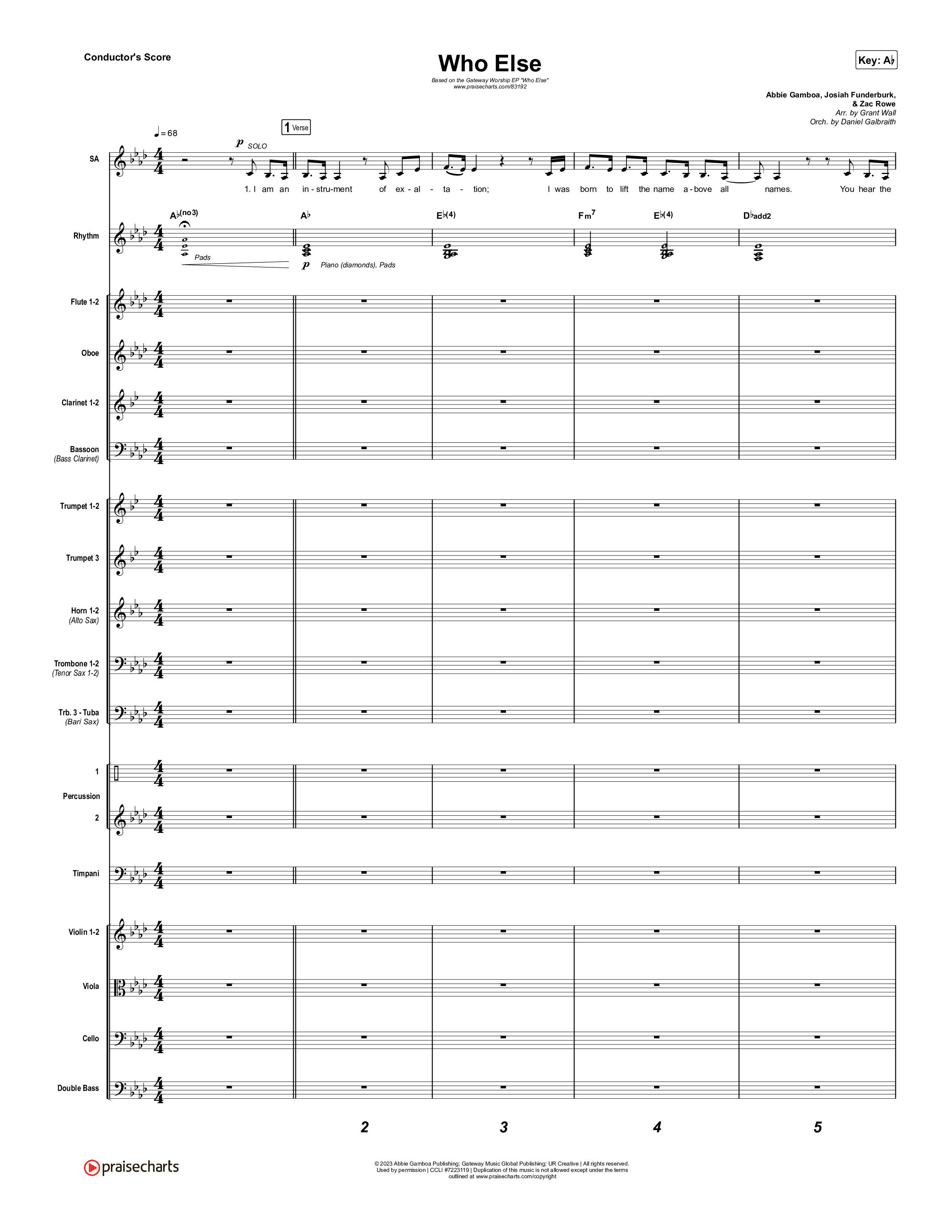 Who Else (Live) Conductor's Score (Gateway Worship / Abbie Gamboa)