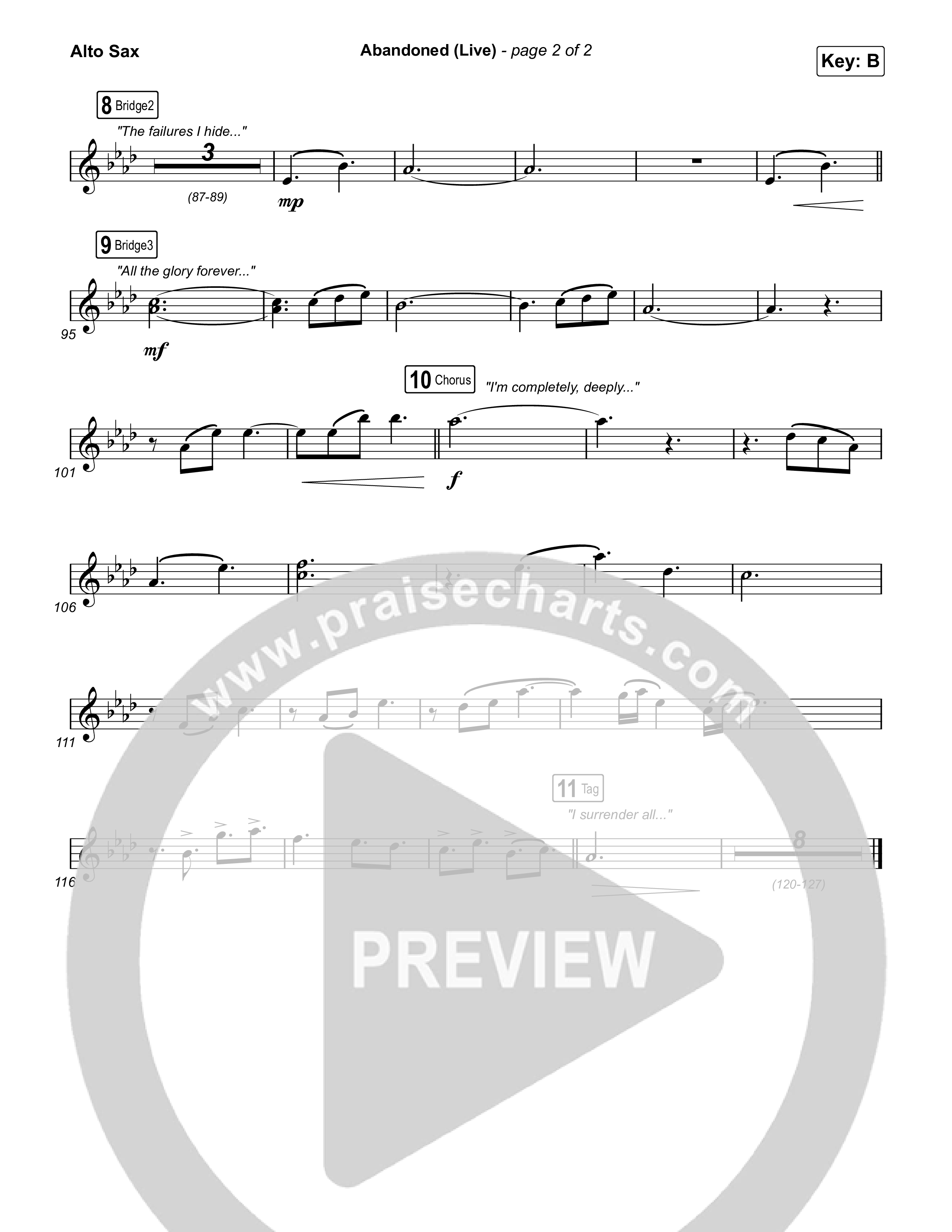 Abandoned (Live) Alto Sax (Benjamin William Hastings / Brandon Lake)