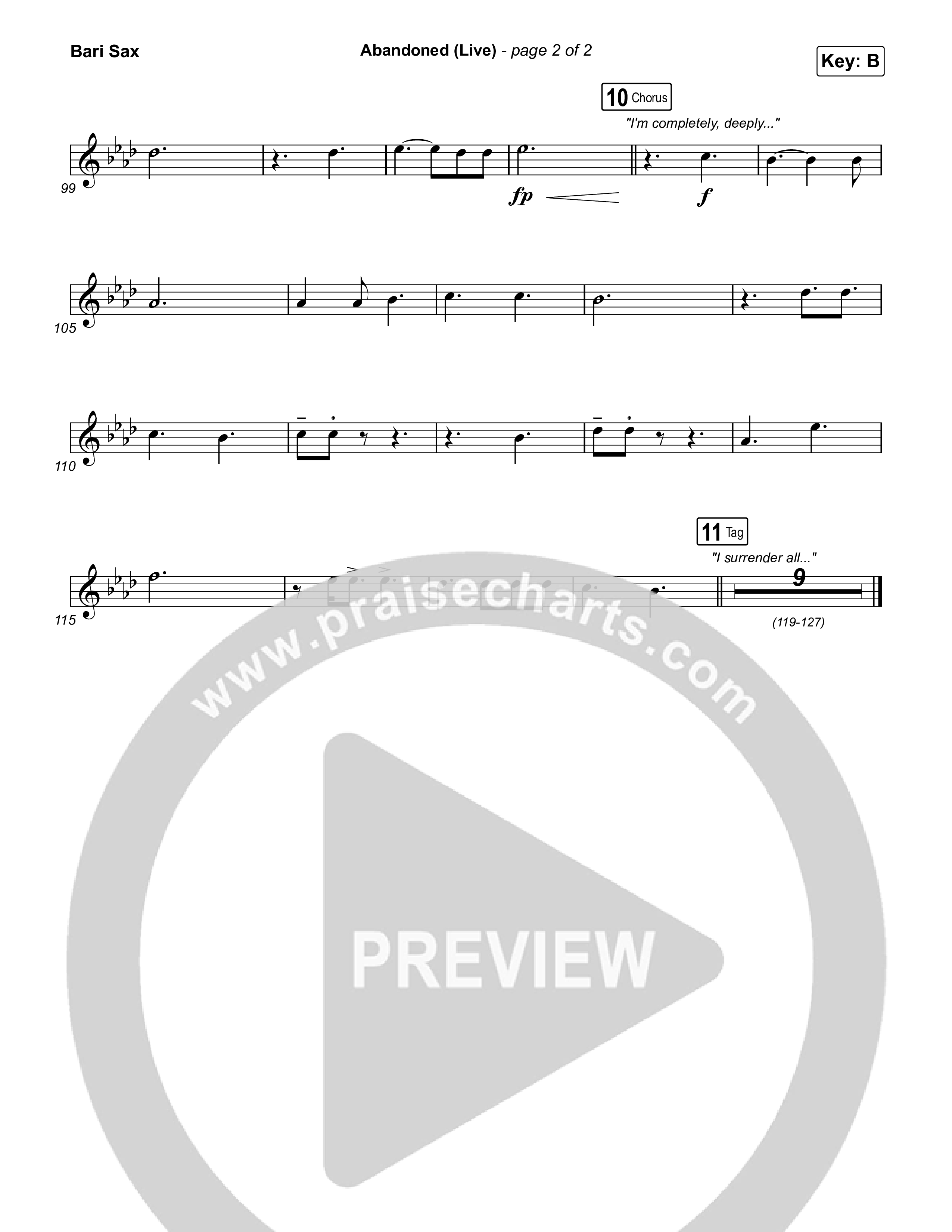 Abandoned (Live) Bari Sax (Benjamin William Hastings / Brandon Lake)