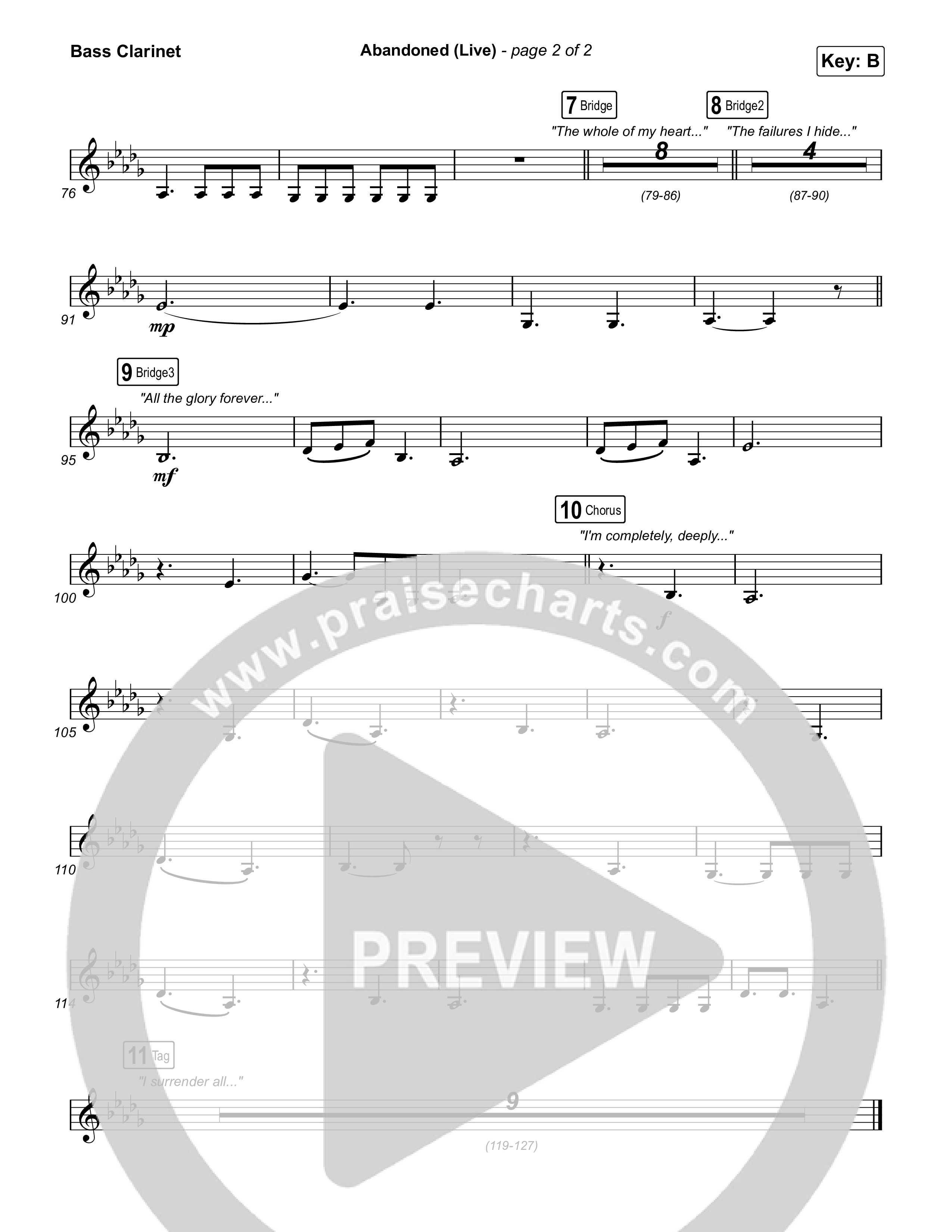 Abandoned (Live) Bass Clarinet (Benjamin William Hastings / Brandon Lake)