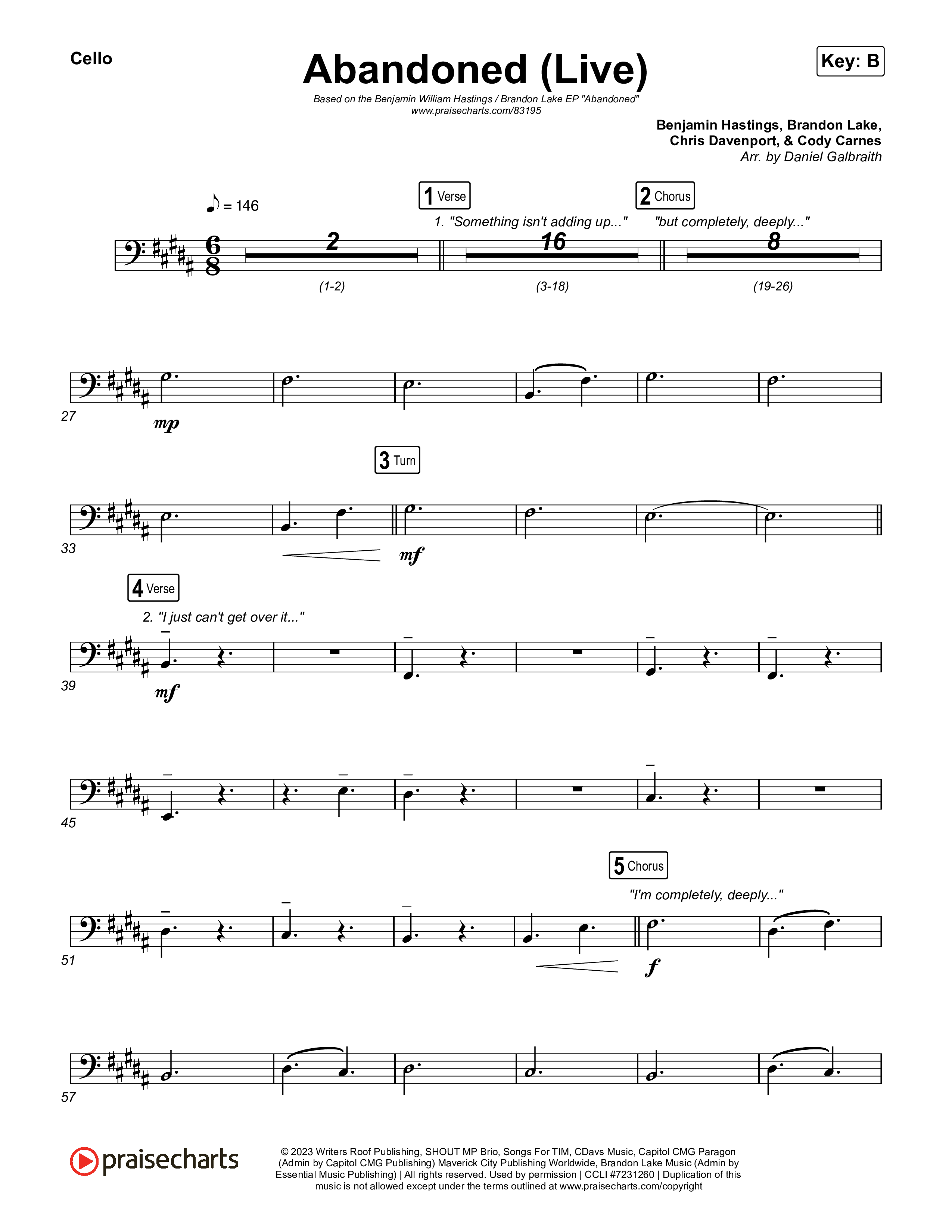 Abandoned (Live) Cello (Benjamin William Hastings / Brandon Lake)