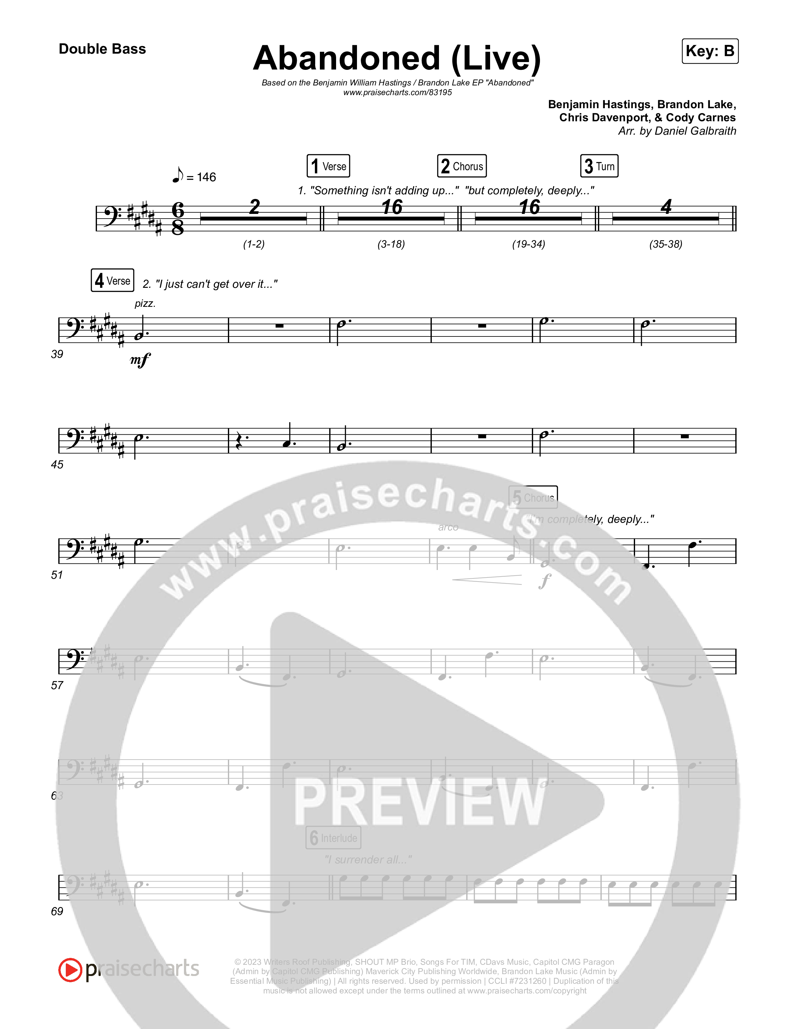 Abandoned (Live) String Bass (Benjamin William Hastings / Brandon Lake)