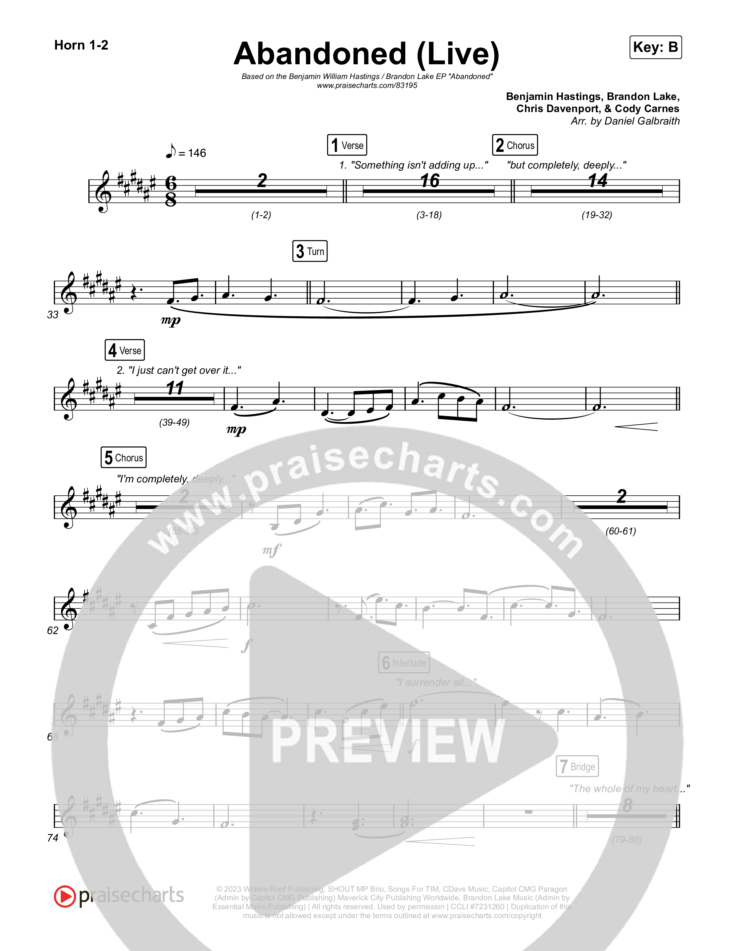 Abandoned (Live) French Horn 1,2 (Benjamin William Hastings / Brandon Lake)