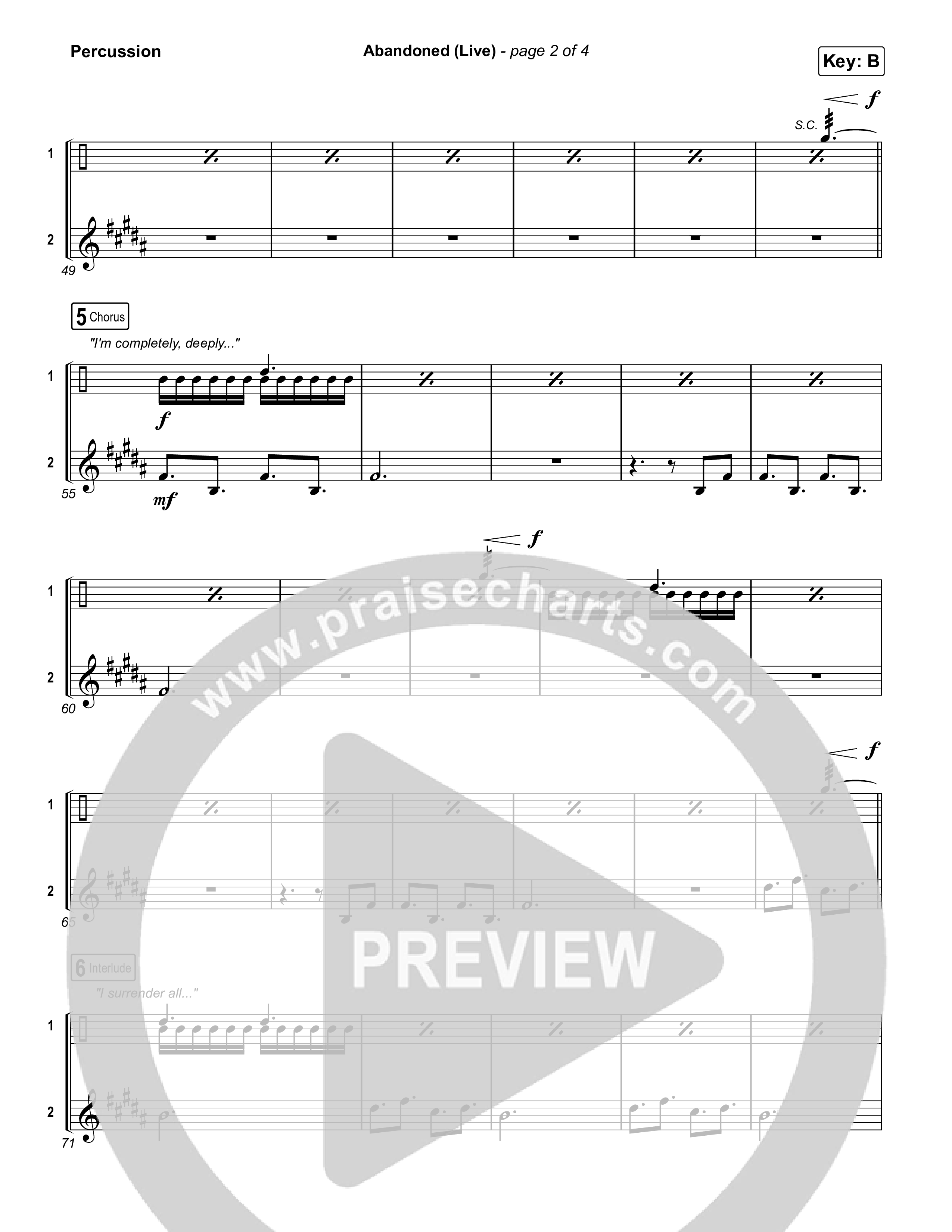 Abandoned (Live) Percussion (Benjamin William Hastings / Brandon Lake)